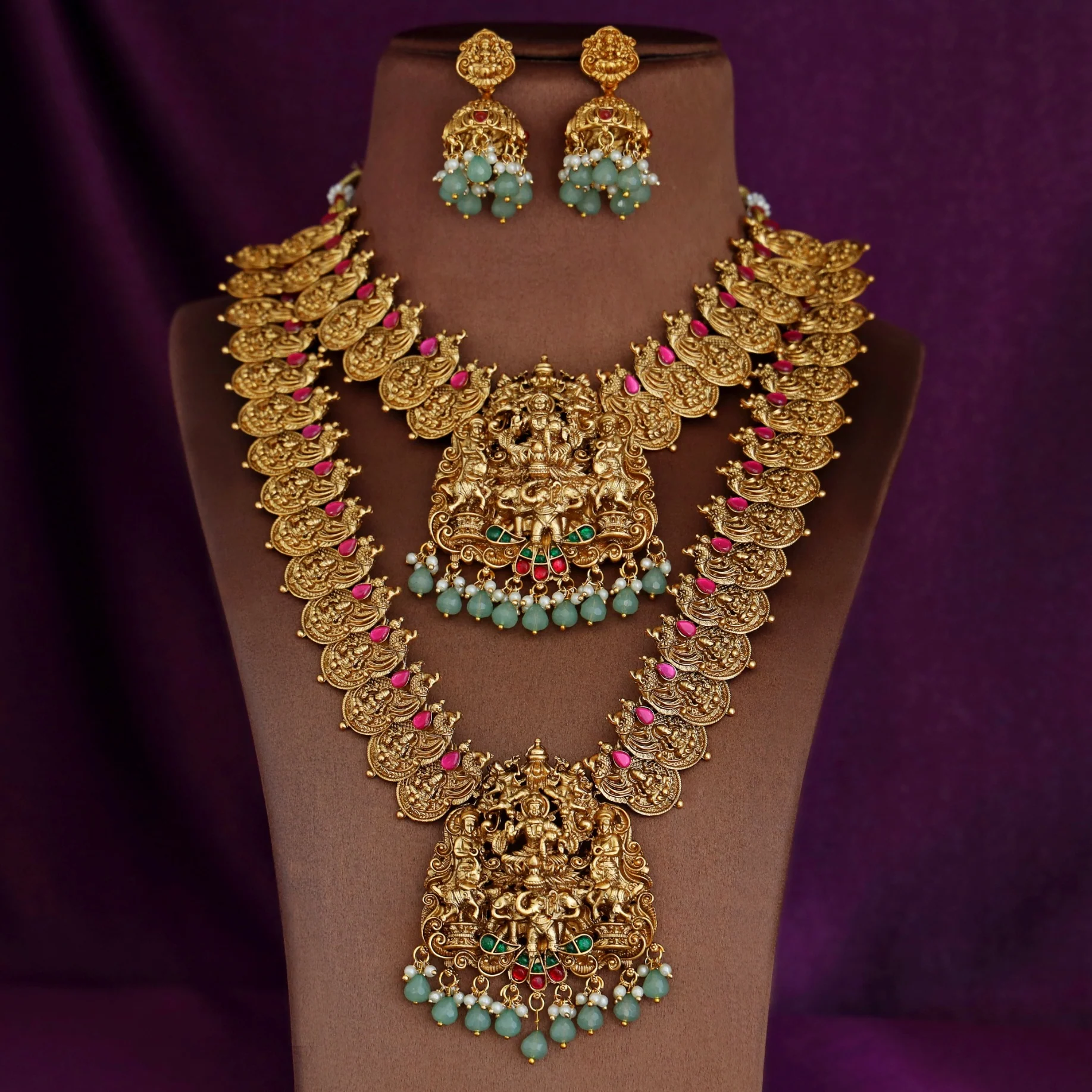 Premium Mohitha Bridal Set Neckpiece With Earring - Image 3