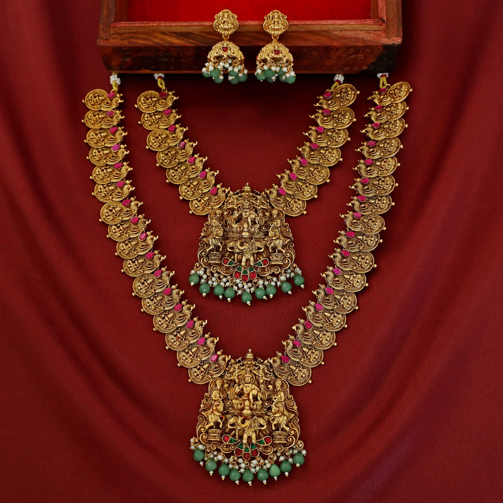 Premium Mohitha Bridal Set Neckpiece With Earring - Image 4