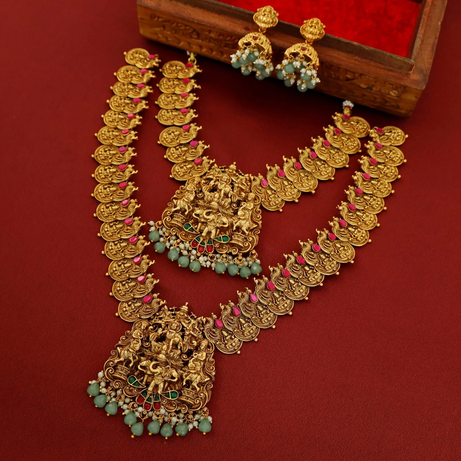 Premium Mohitha Bridal Set Neckpiece With Earring - Image 6
