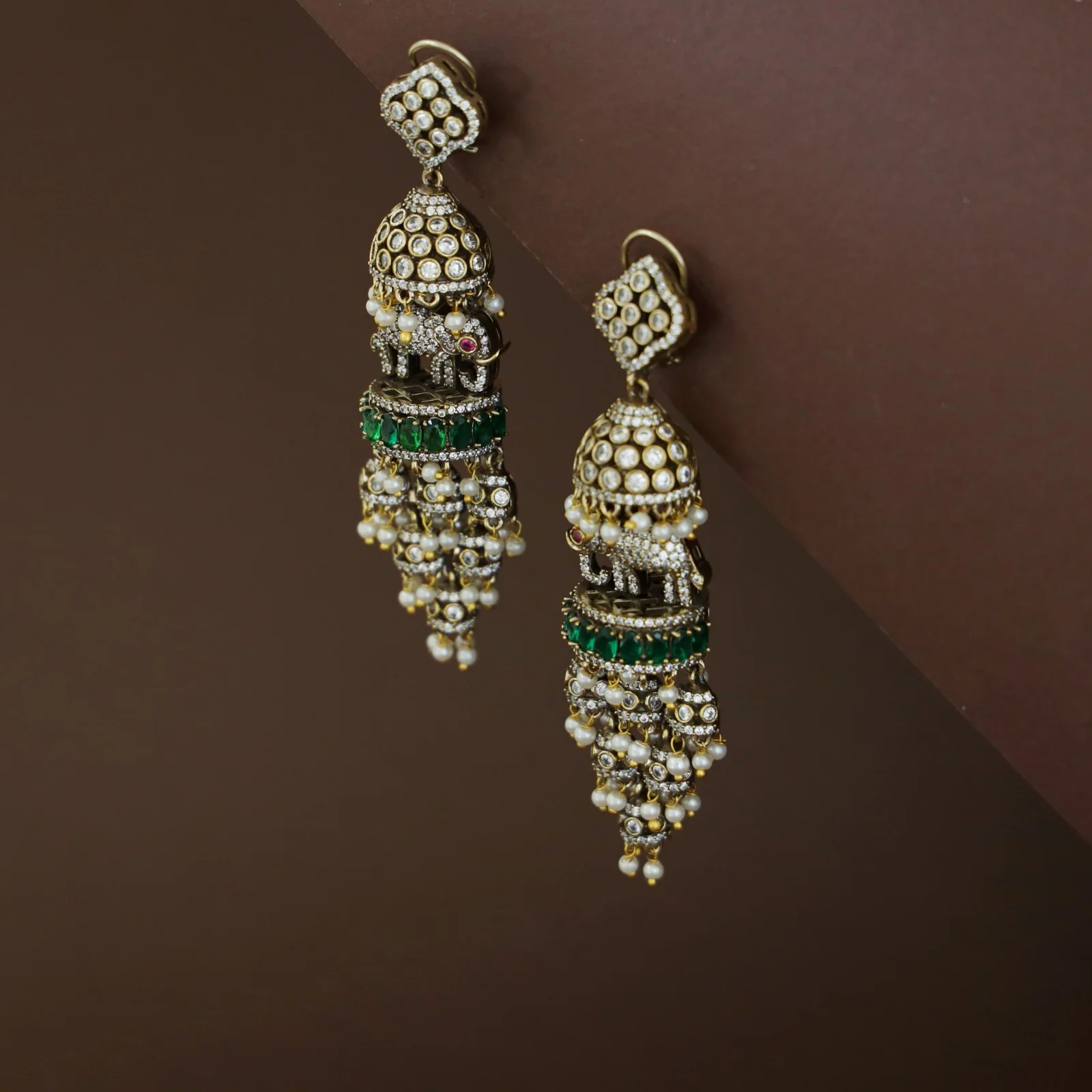Premium Moumitha Airavath Multi-Layer Jhumka - Image 5