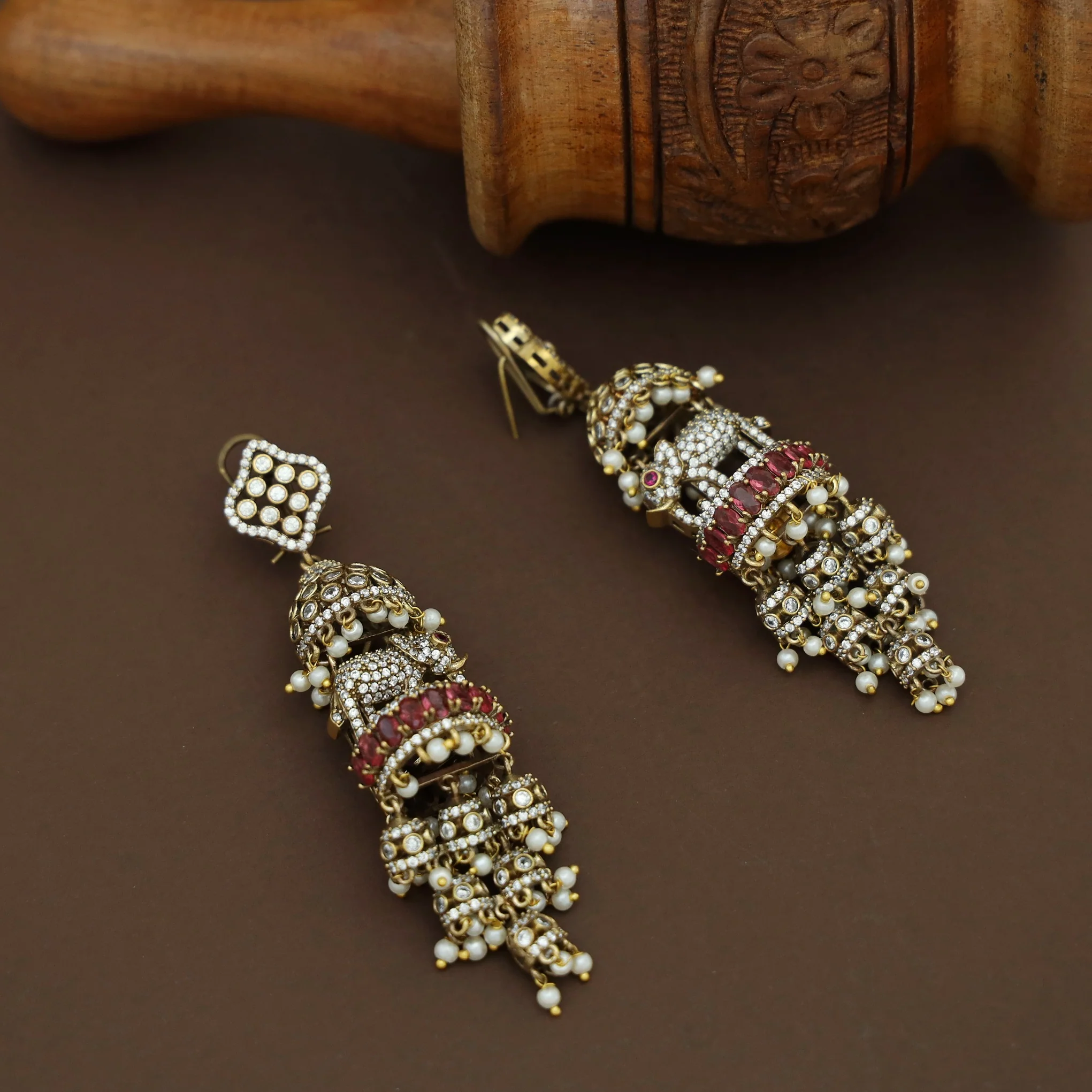 Premium Moumitha Airavath Multi-Layer Jhumka - Image 6