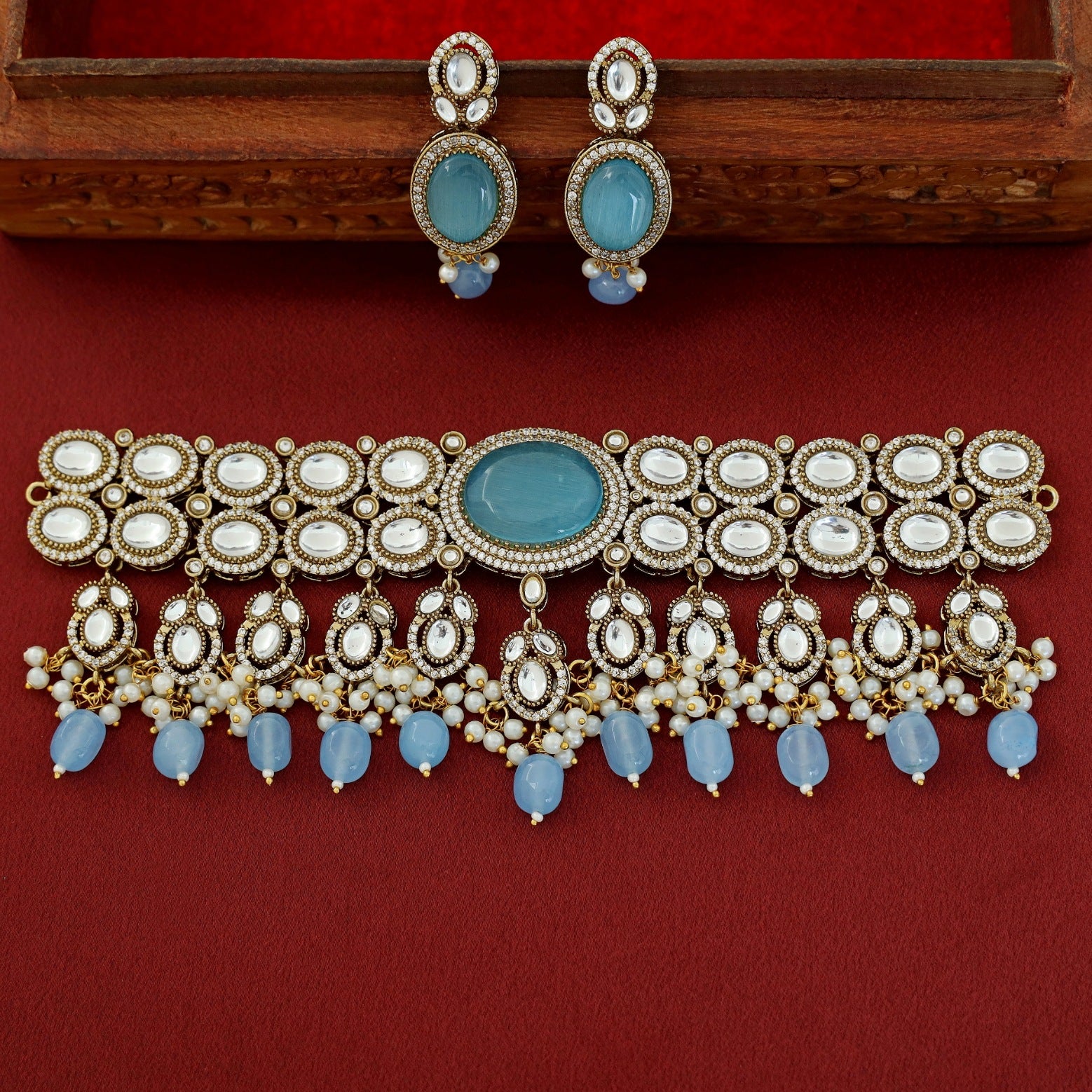 Premium Pratibha Bridal Choker With Earring - Image 3