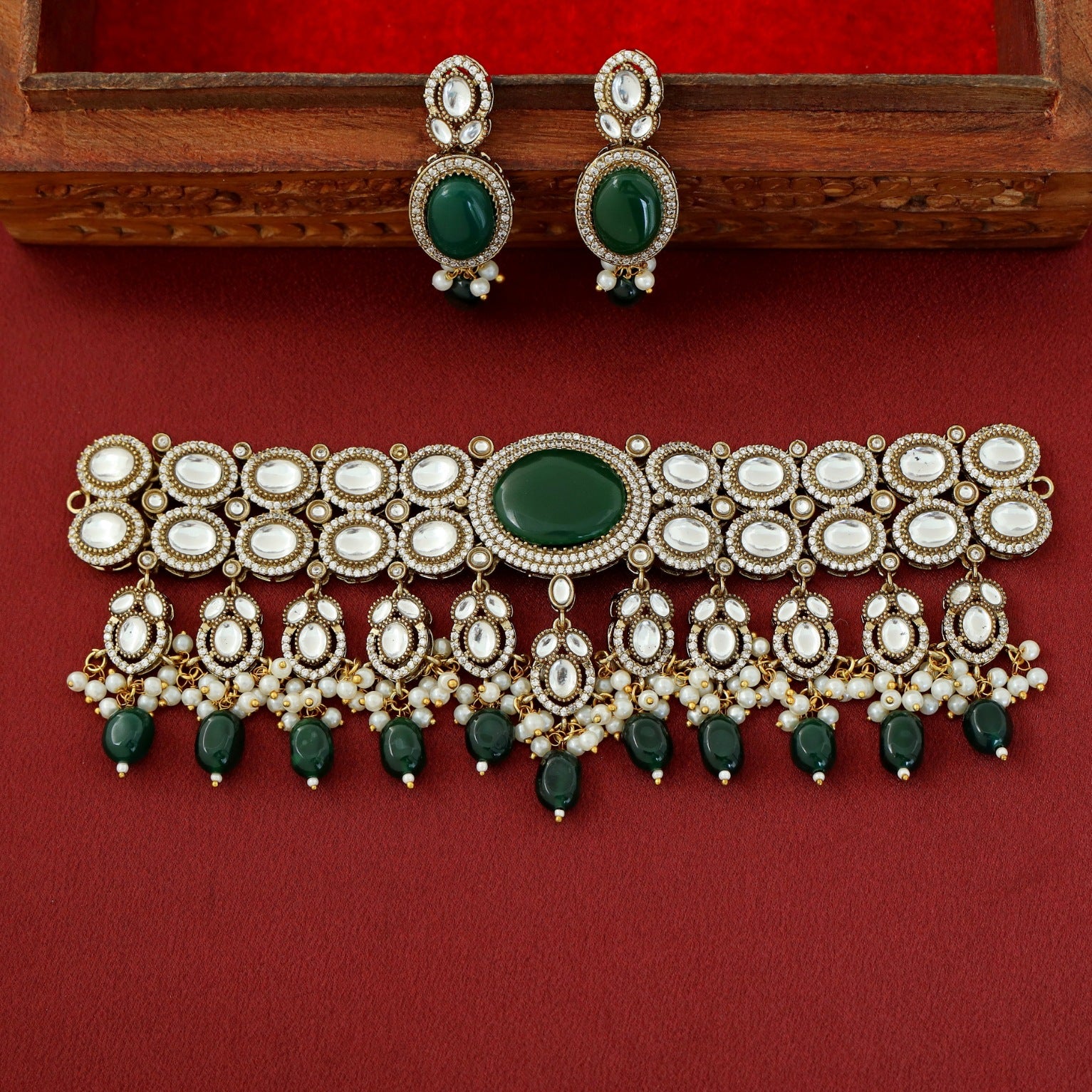 Premium Pratibha Bridal Choker With Earring - Image 8