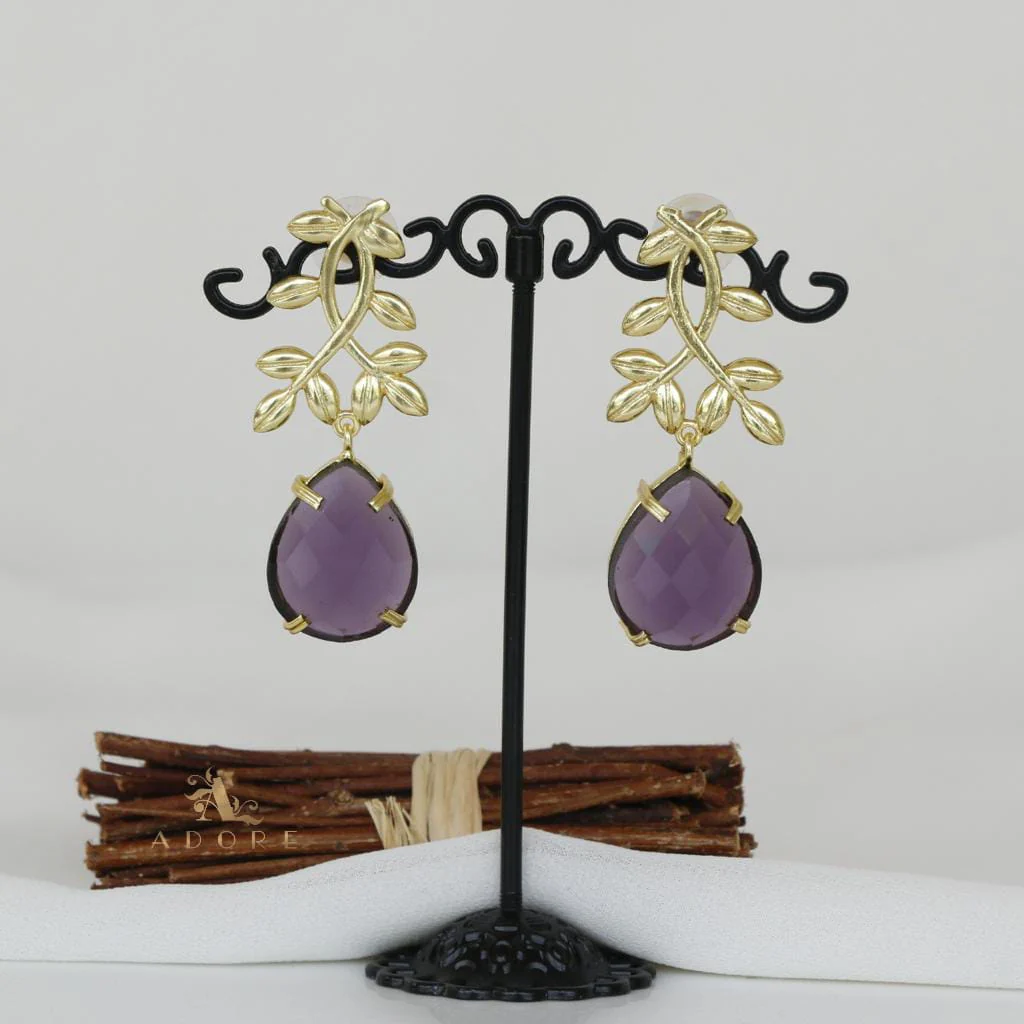 Premium Stone Leaf Claw Earrings - Image 6