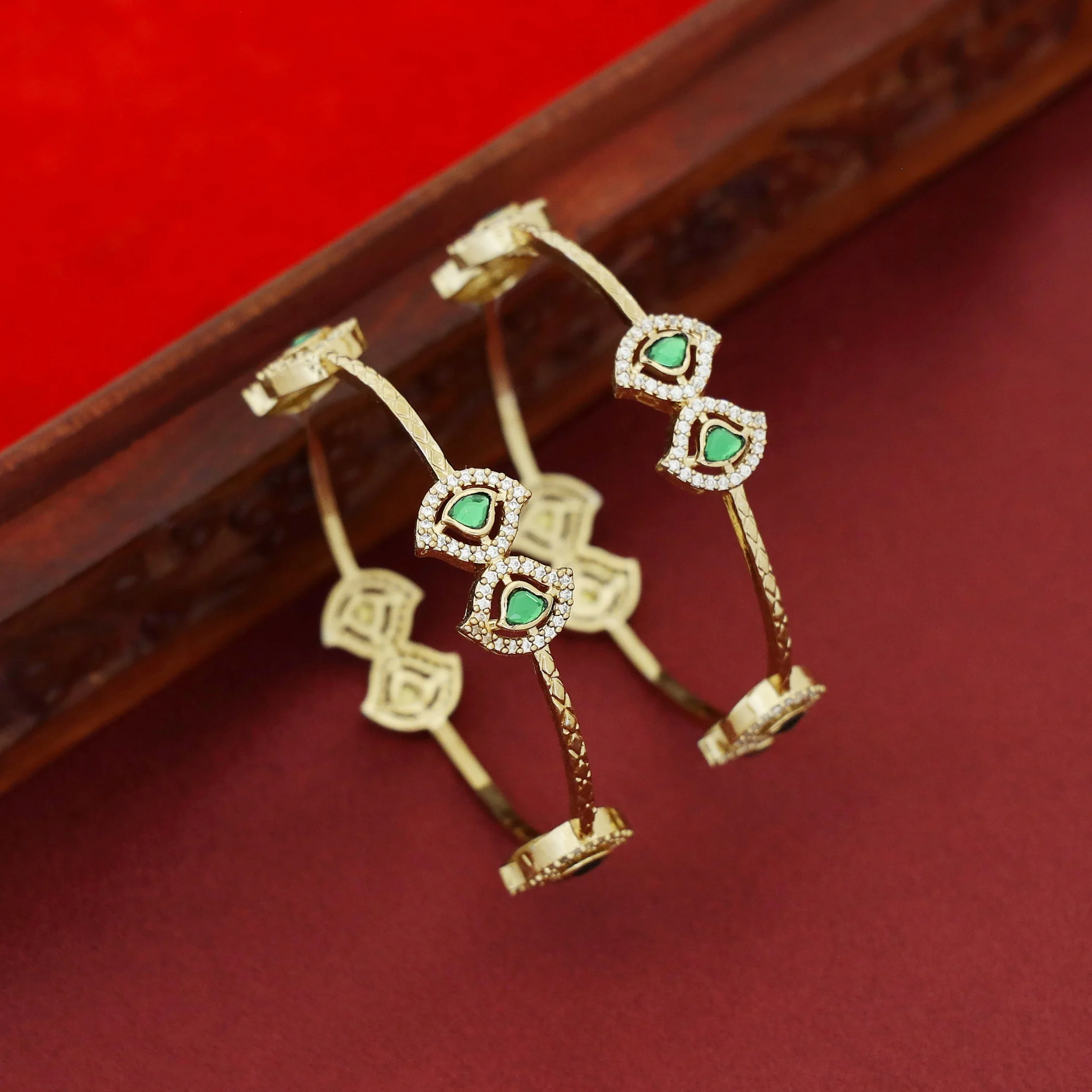 Rachika AD Stone Bangle (Set Of 2) - Image 10