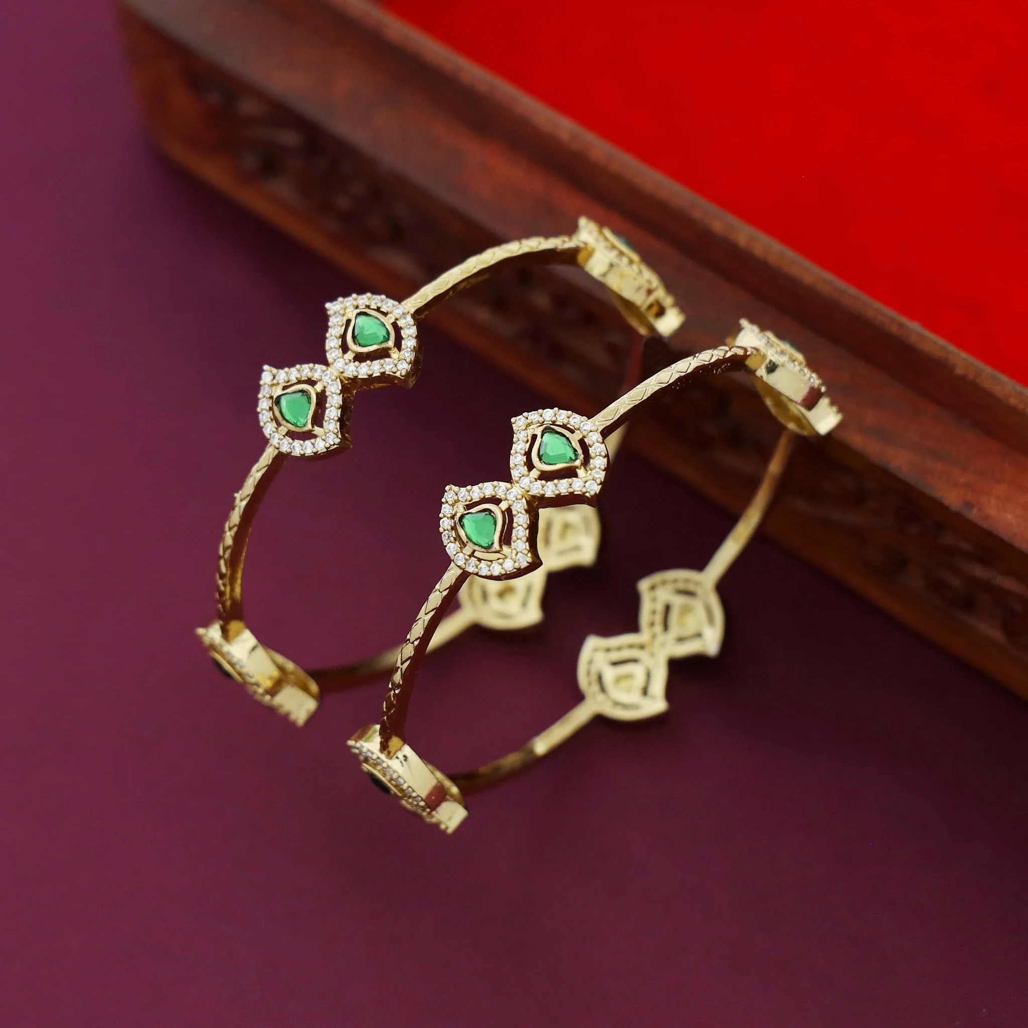 Rachika AD Stone Bangle (Set Of 2) - Image 5