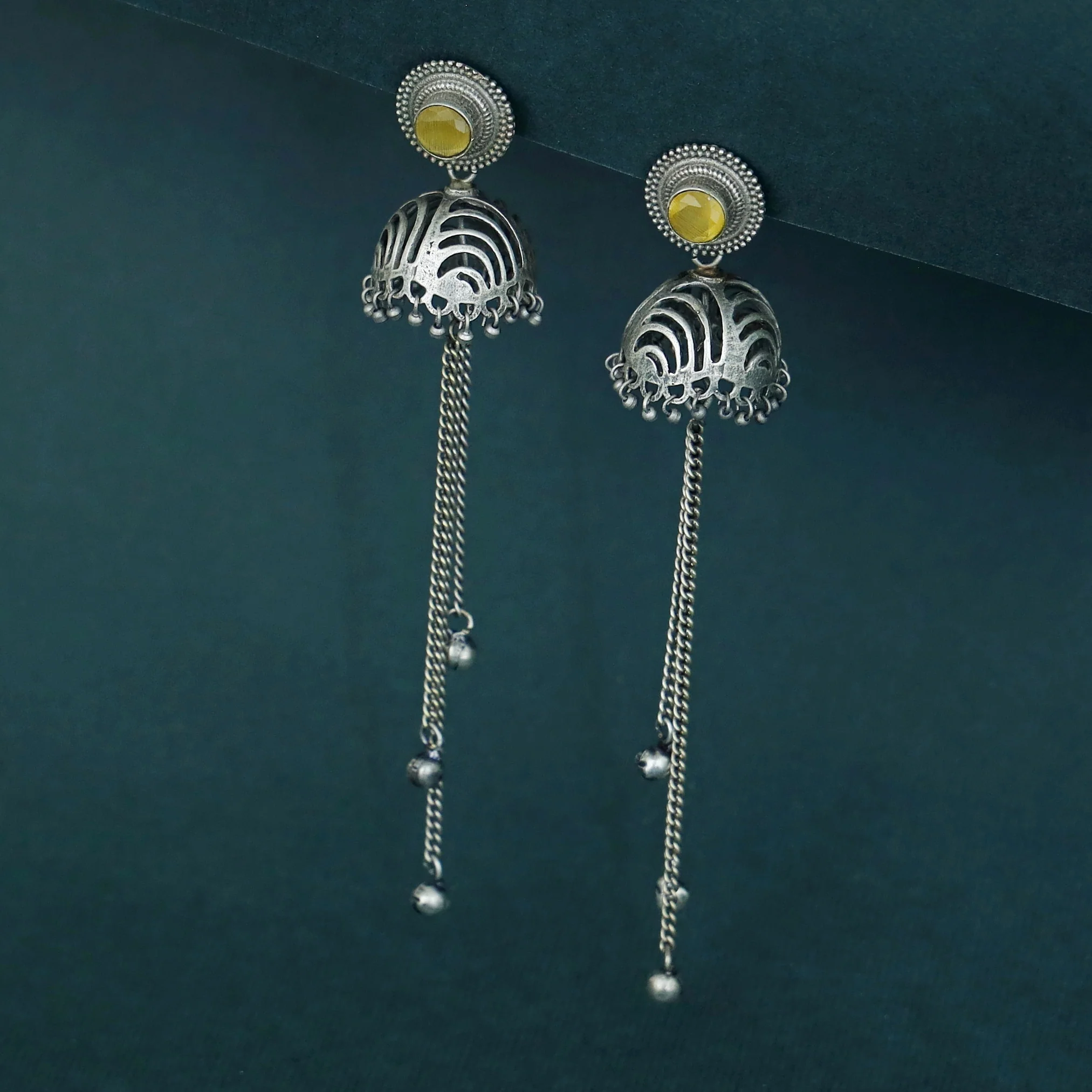 Rana Glossy Long Hanging Ghungroo Jhumka - Image 10