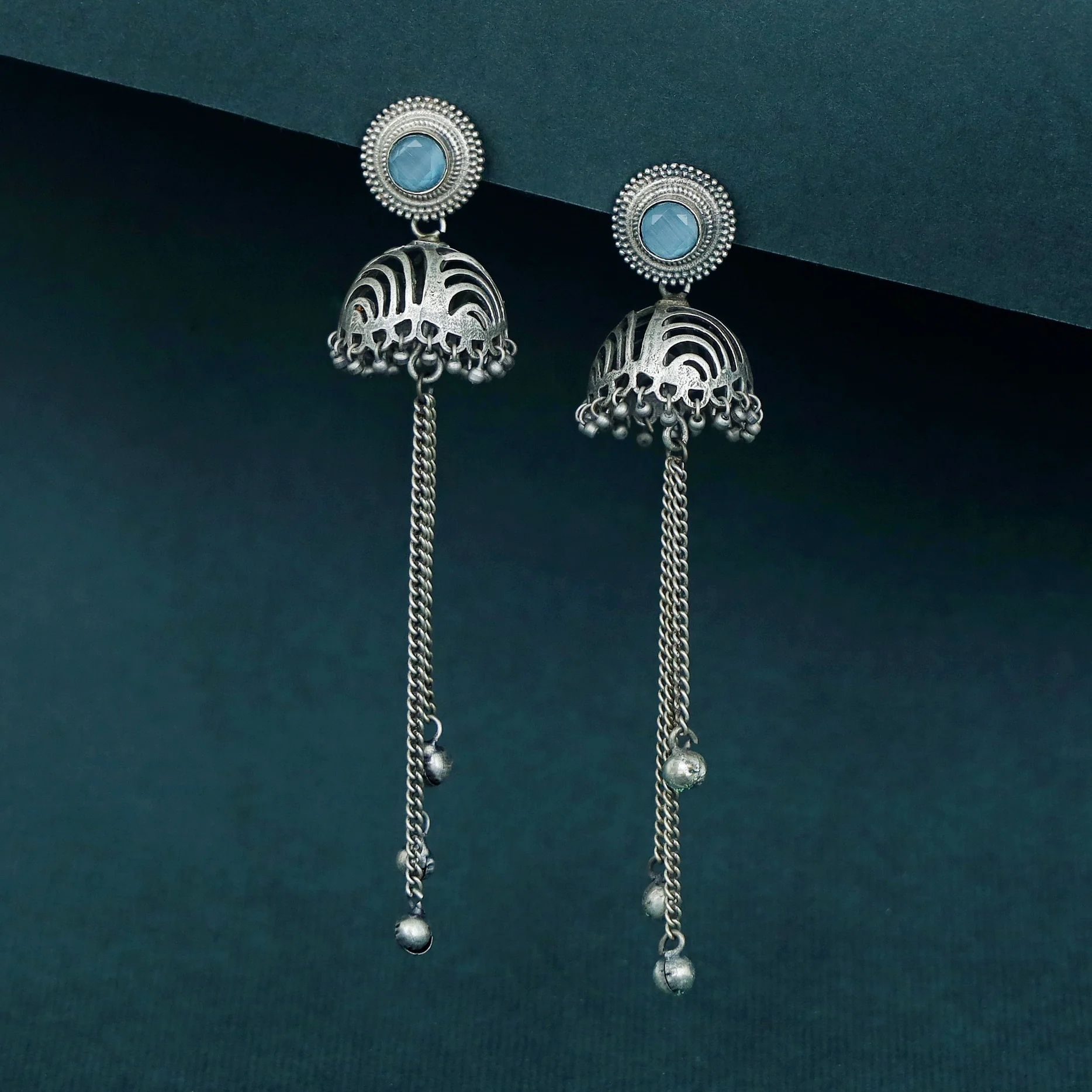 Rana Glossy Long Hanging Ghungroo Jhumka - Image 4
