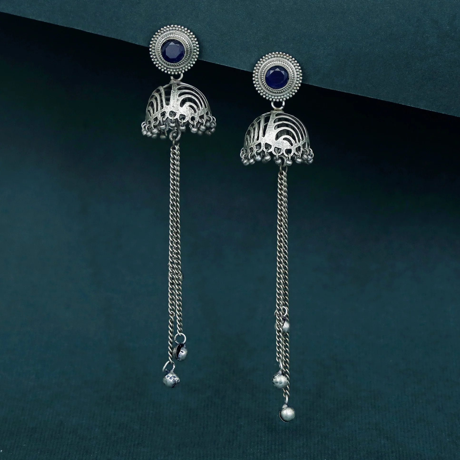 Rana Glossy Long Hanging Ghungroo Jhumka - Image 7