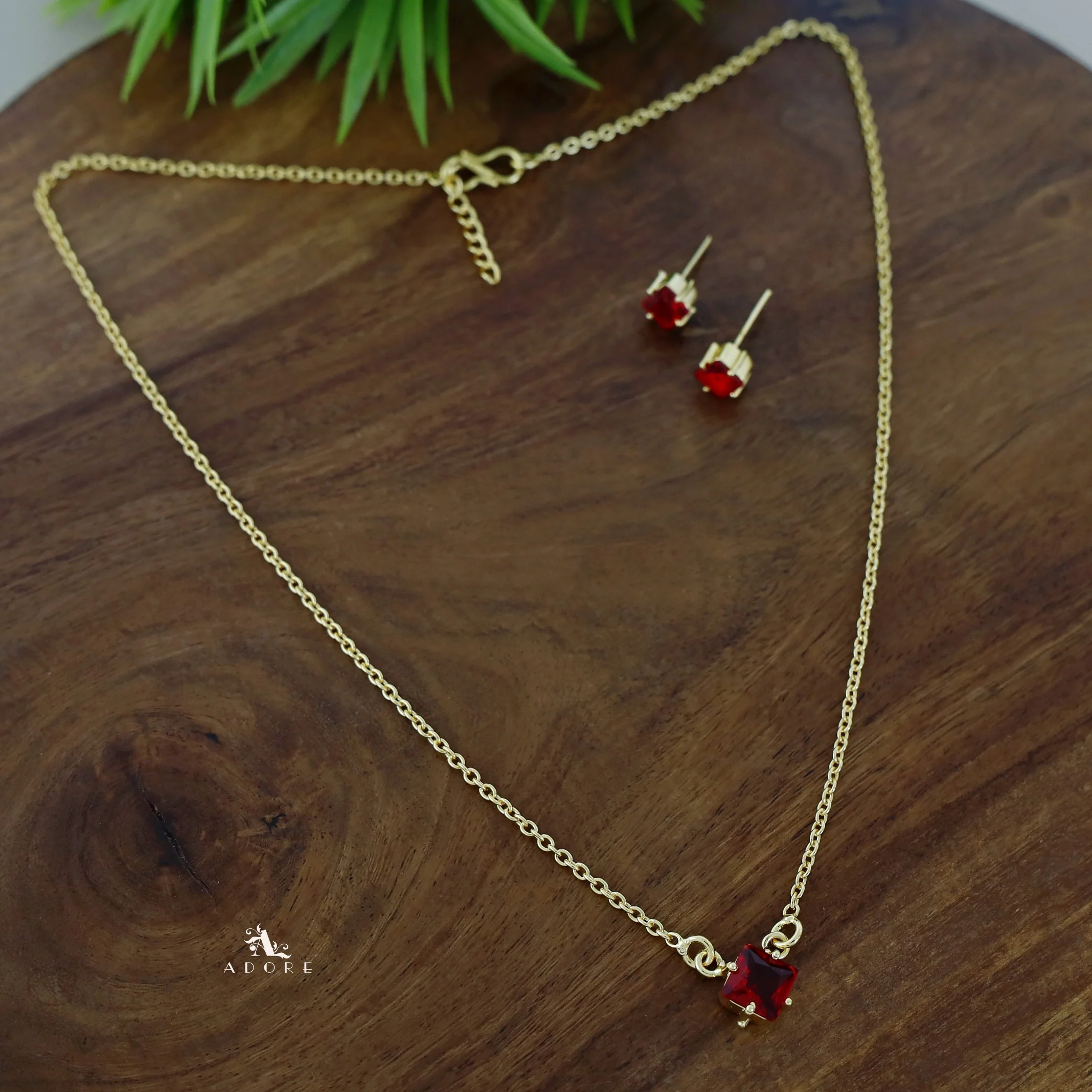 Raven Golden Chain And Diamond Glossy Neckpiece with Stud - Image 8