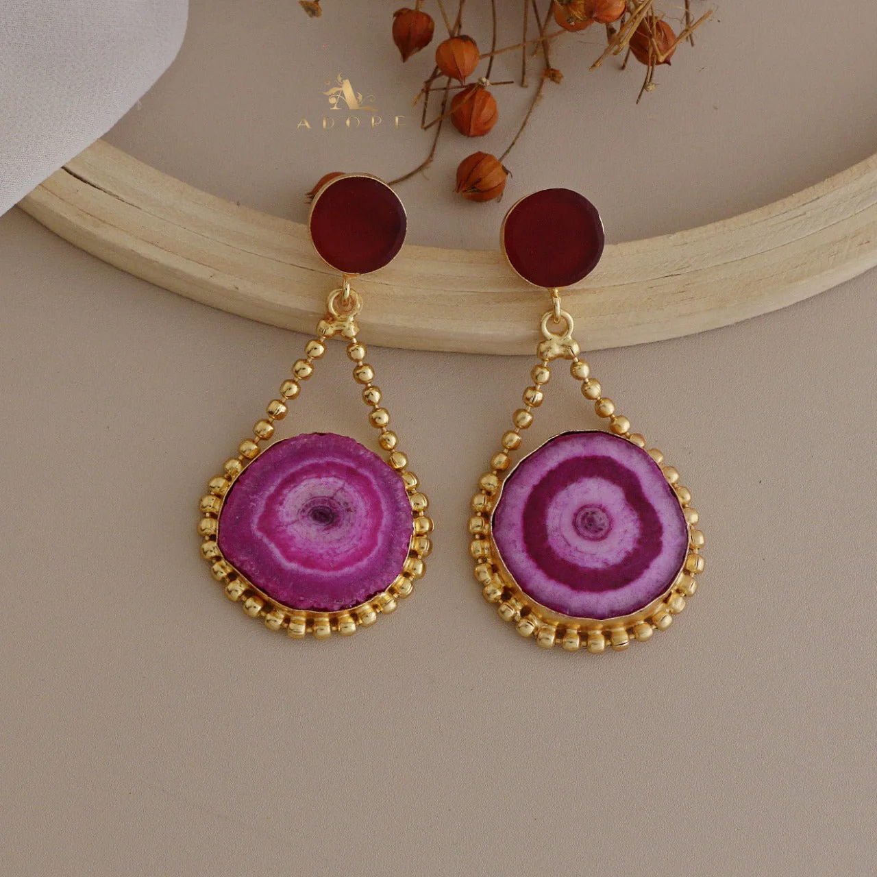 Raw Stone + Agate Swing Earring - Image 2