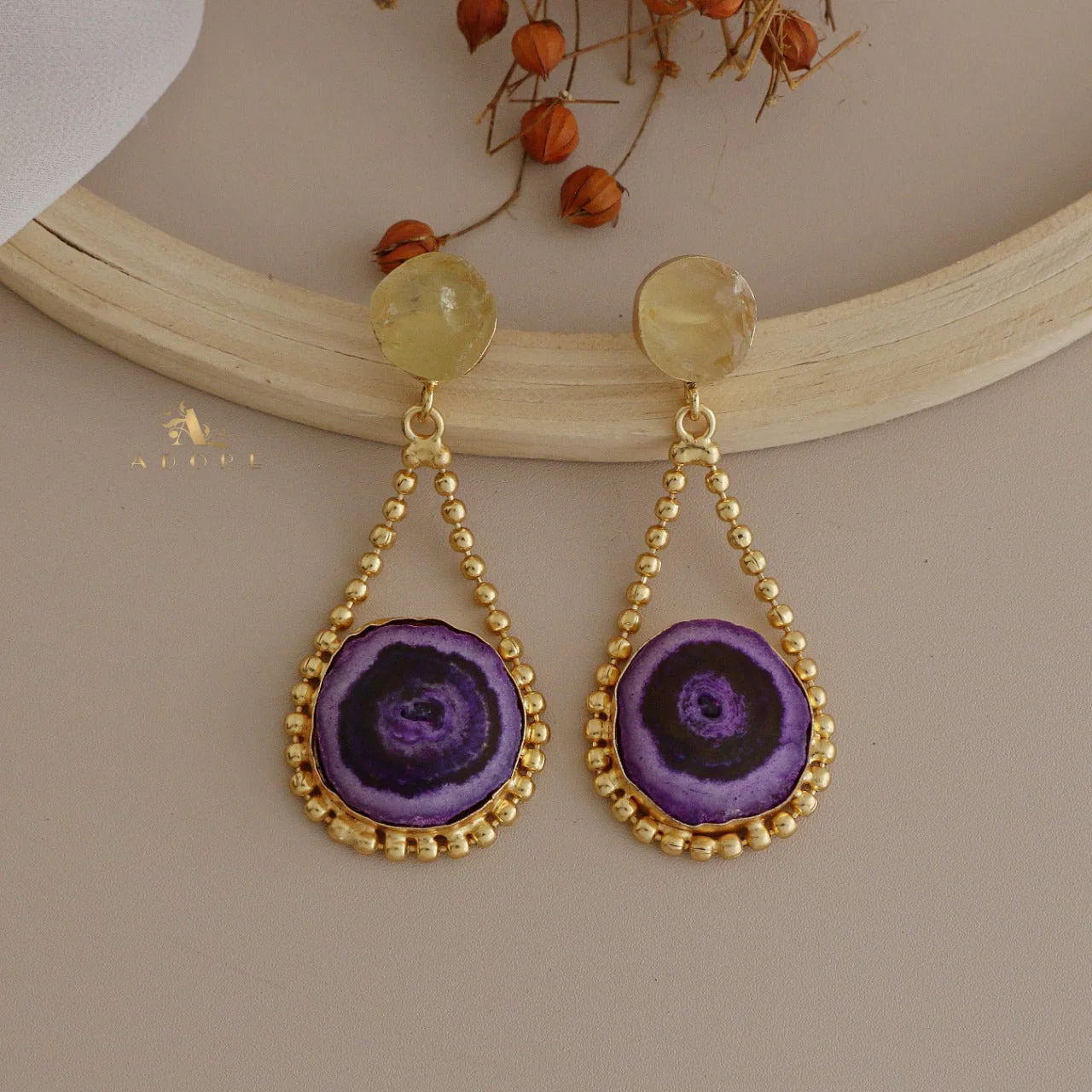 Raw Stone + Agate Swing Earring - Image 3