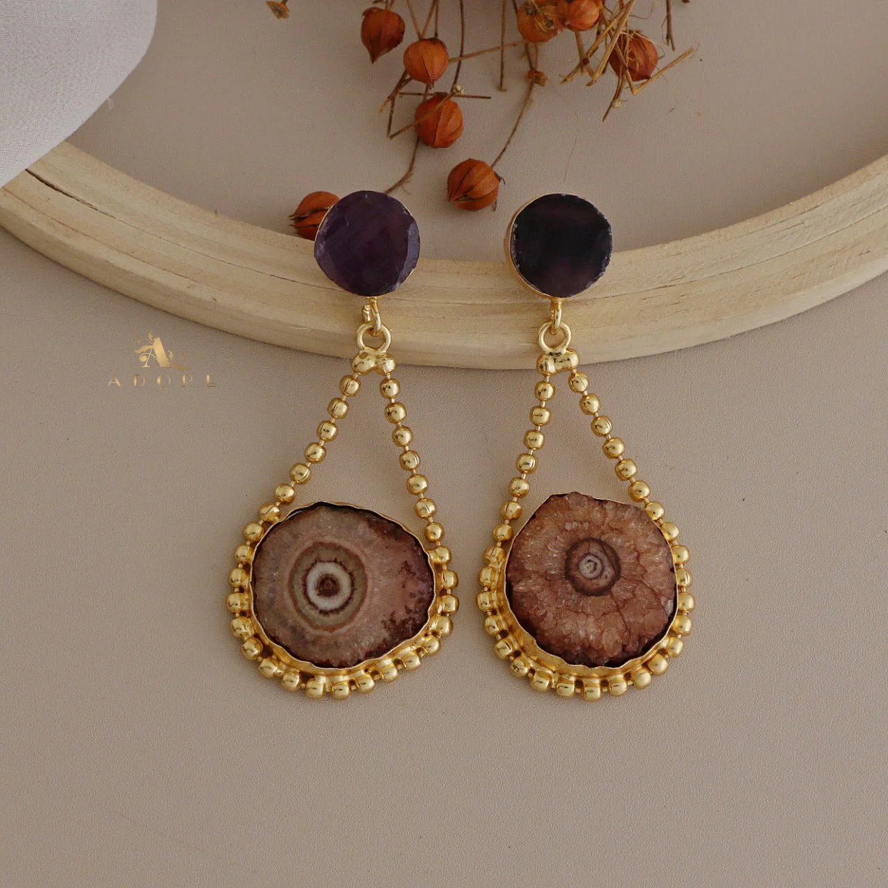 Raw Stone + Agate Swing Earring - Image 4