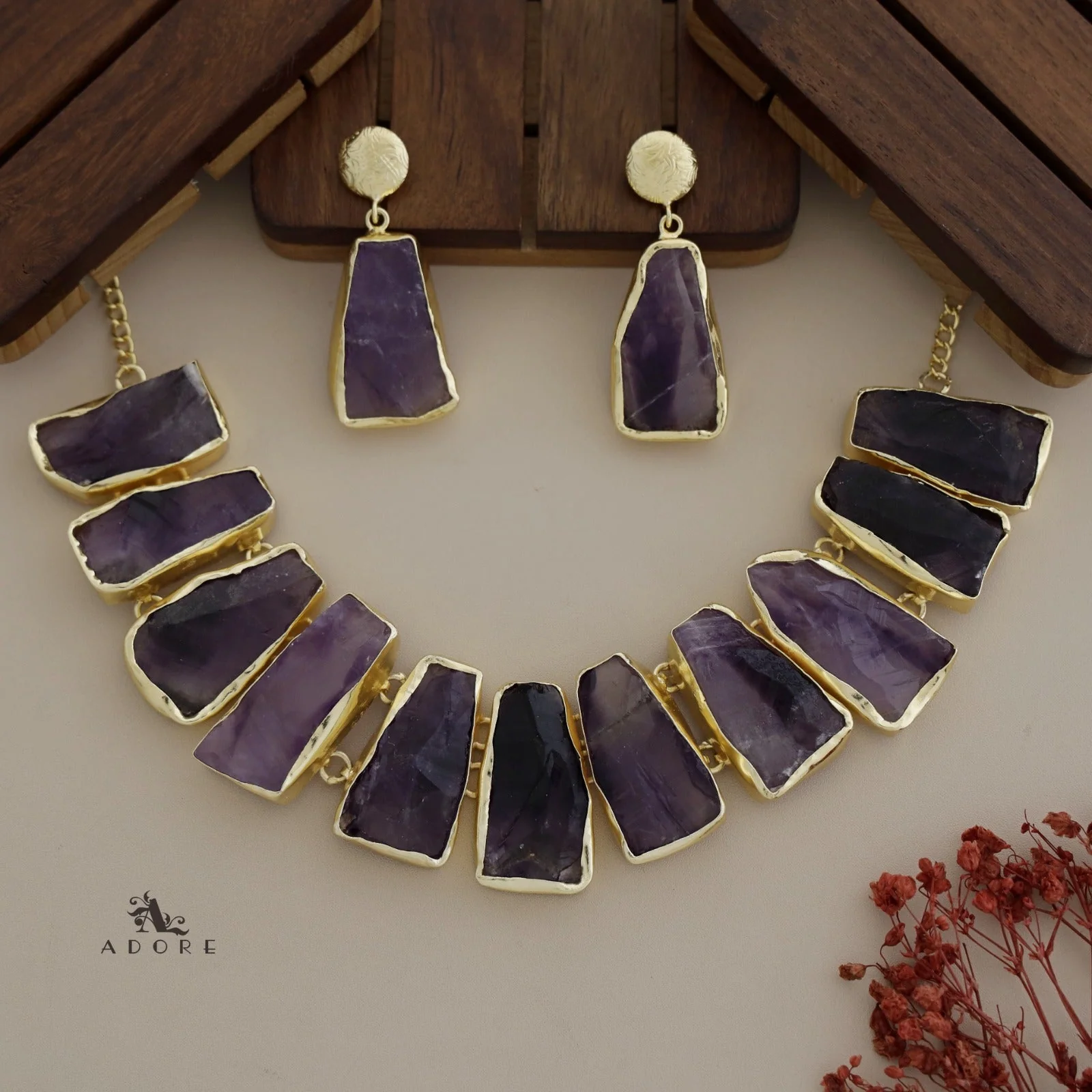 Raw Stone Ainsley Neckpiece With Earring - Image 4