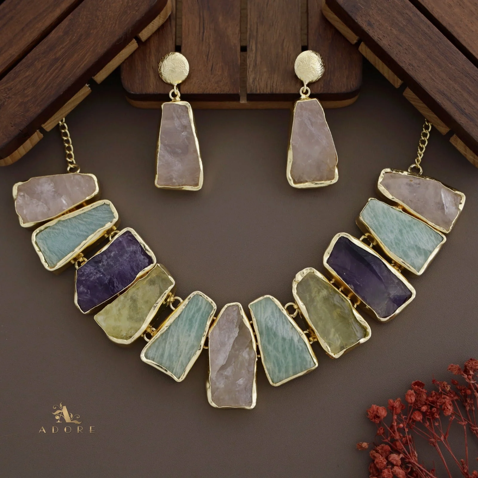 Raw Stone Ainsley Neckpiece With Earring - Image 5