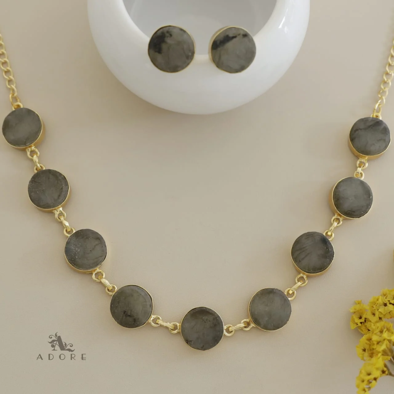 Raw Stone Ashara Neckpiece with Earrings - Image 27