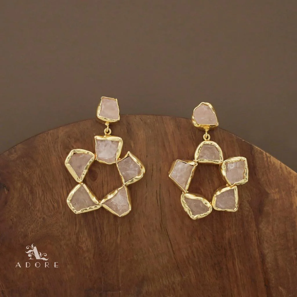 Raw Stone Flower Chakra Earring - Image 10
