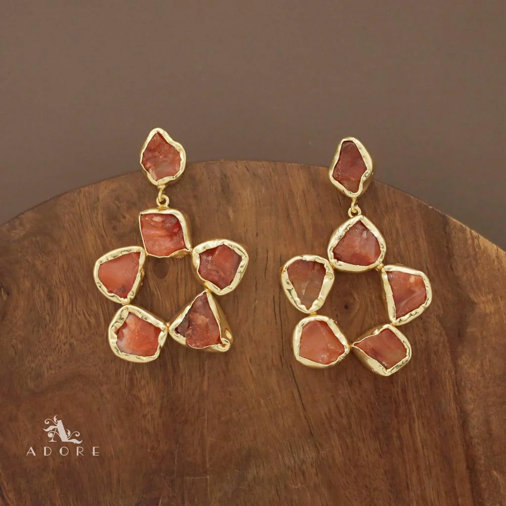 Raw Stone Flower Chakra Earring - Image 11