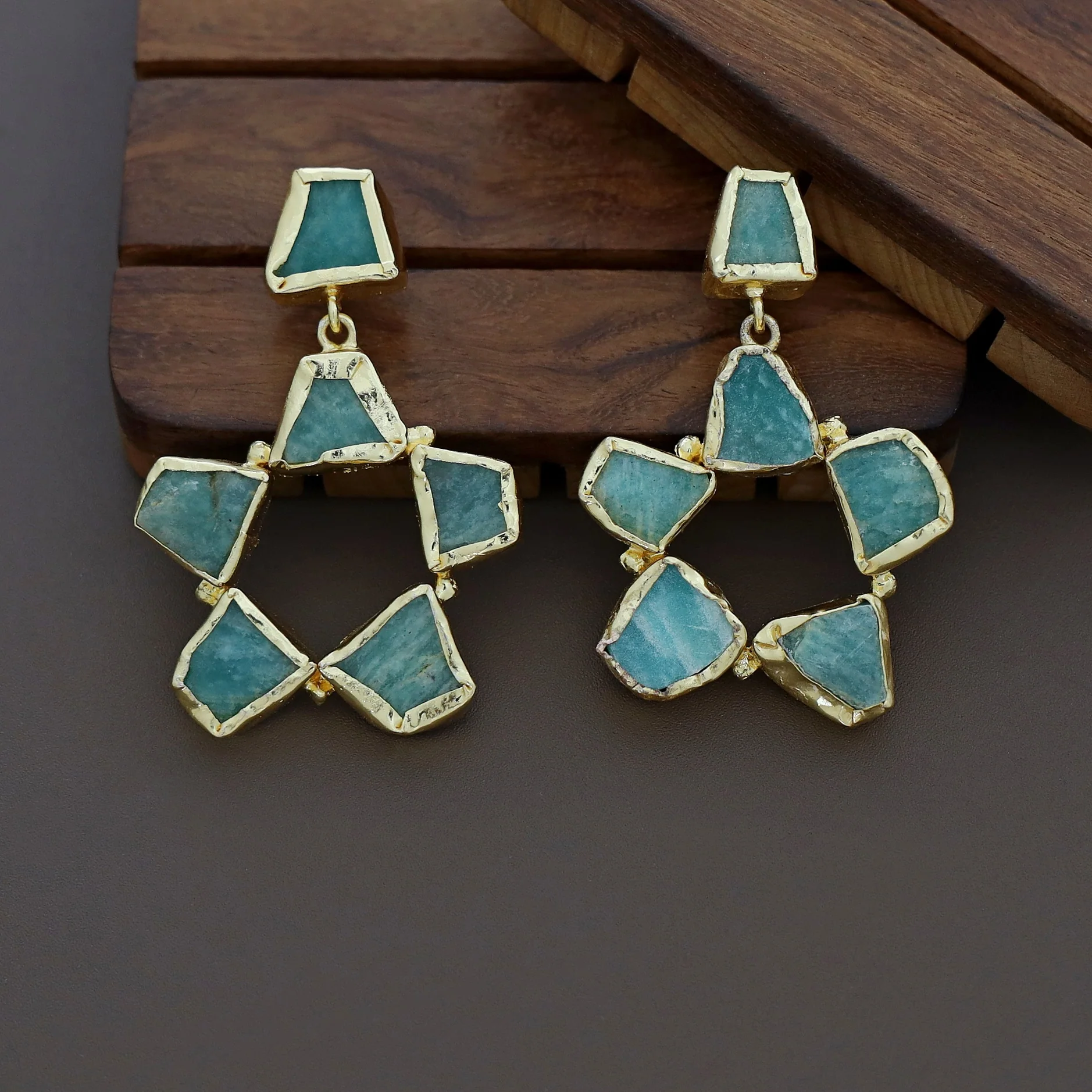 Raw Stone Flower Chakra Earring - Image 16