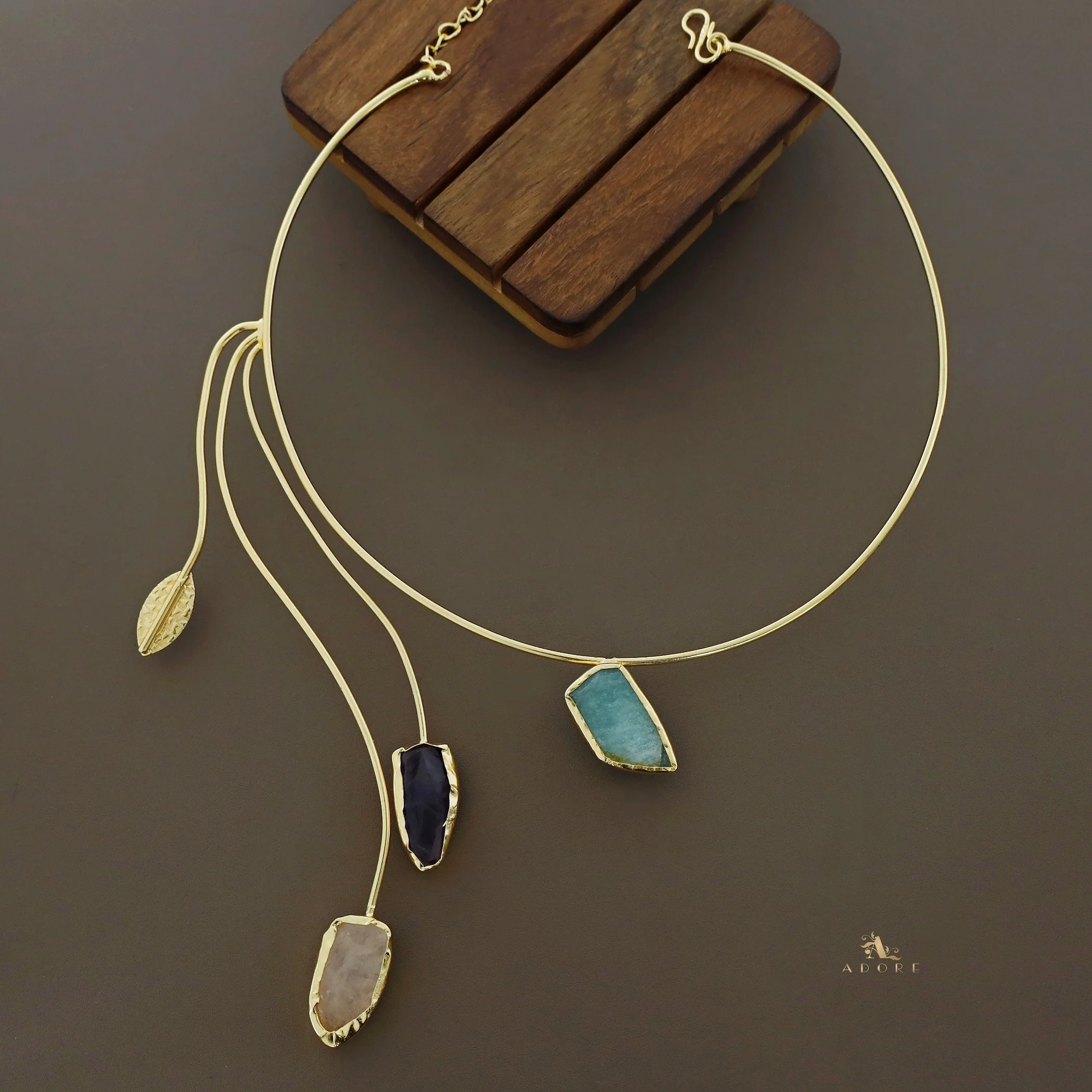 Raw Stone Leafy Neck Cuff - Image 3
