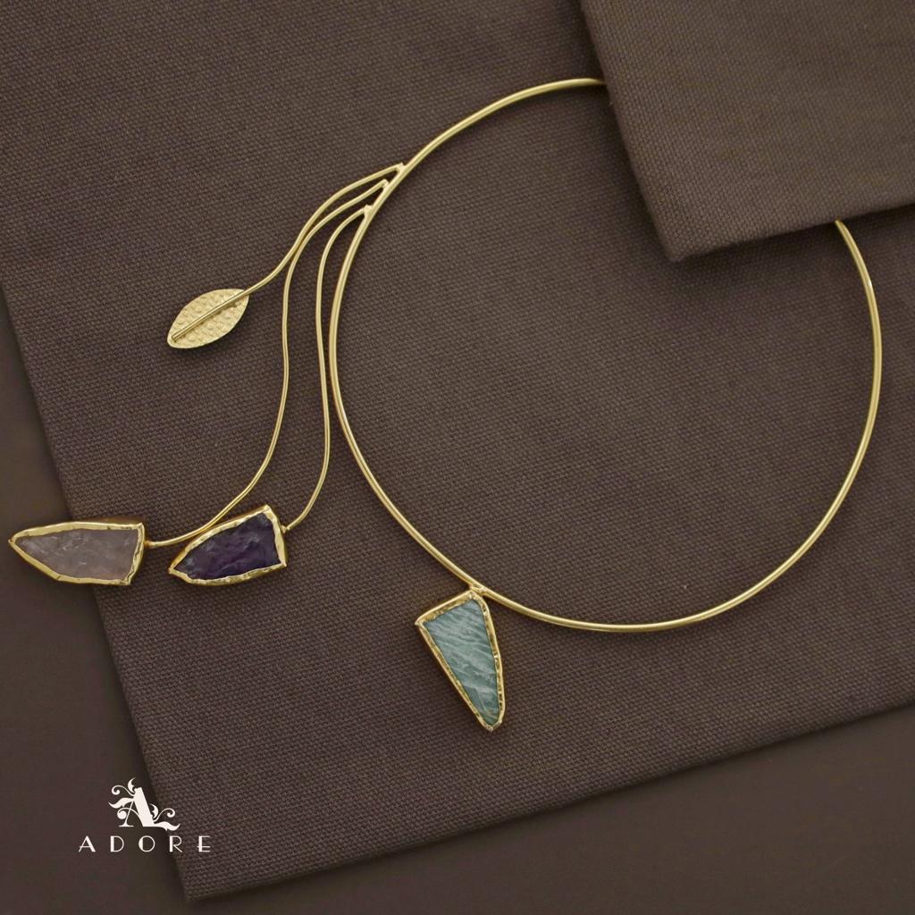 Raw Stone Leafy Neck Cuff - Image 6