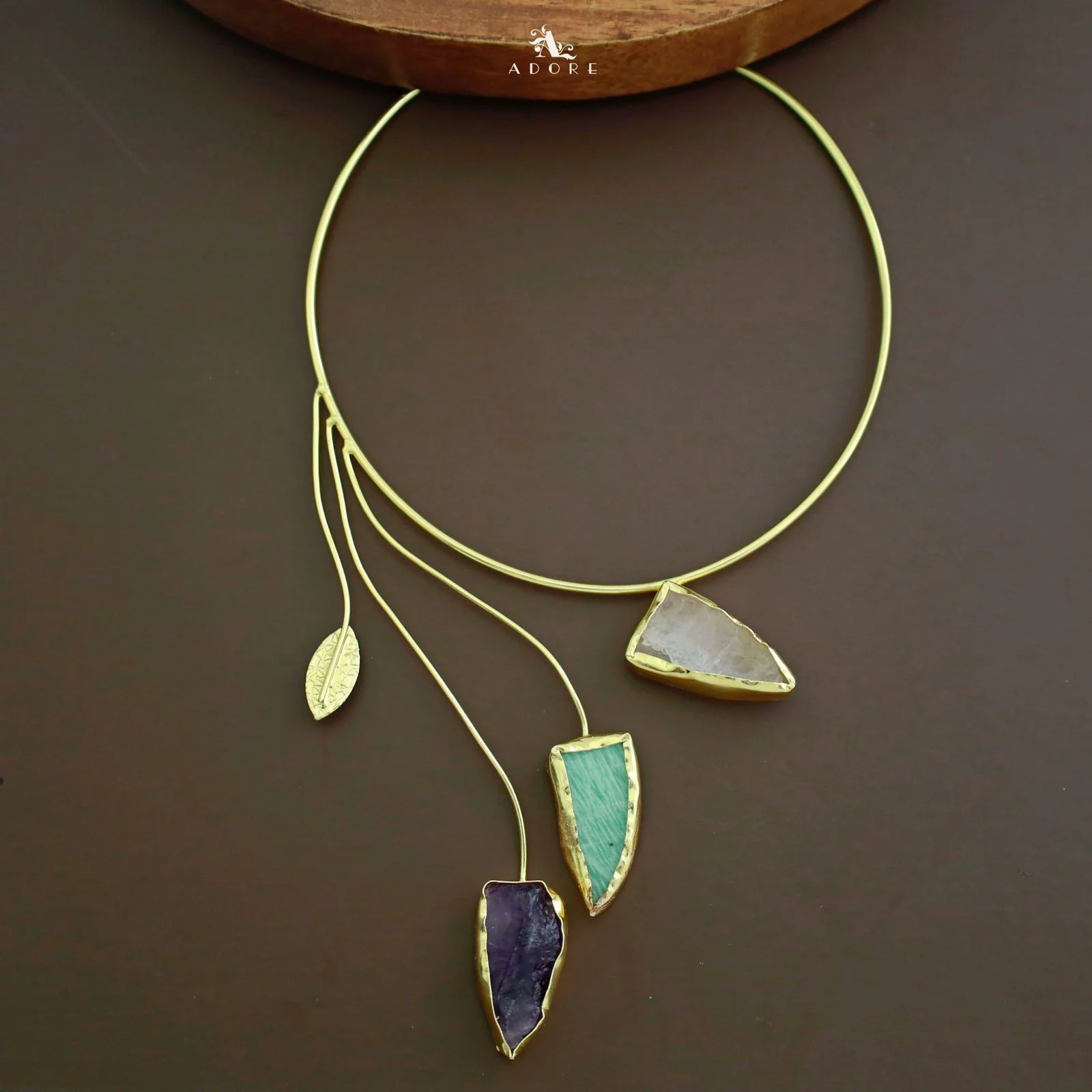 Raw Stone Leafy Neck Cuff - Image 7
