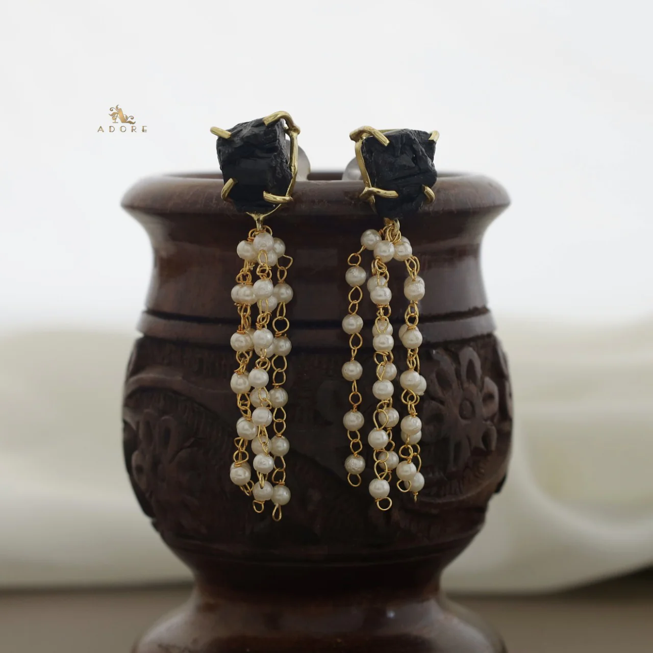 Raw Stone Tassel Pearl Earring - Image 18