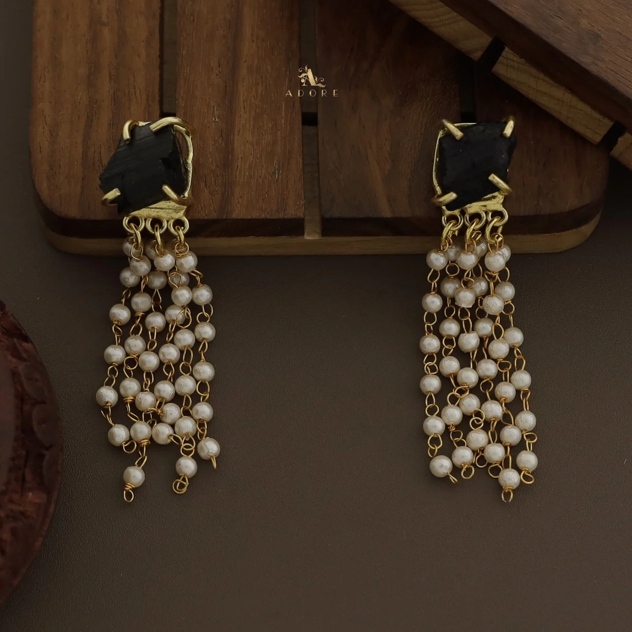 Raw Stone Tassel Pearl Earring - Image 19