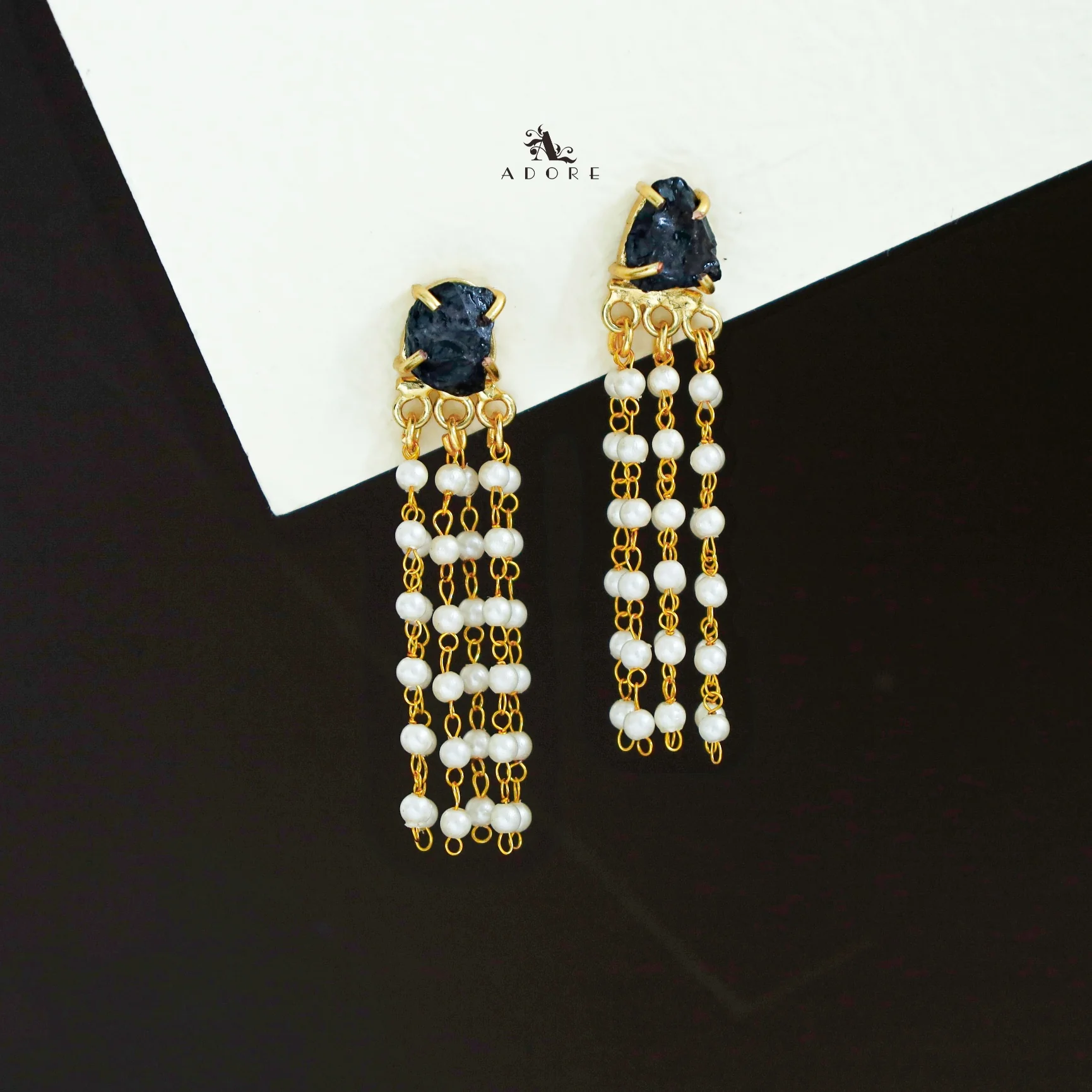Raw Stone Tassel Pearl Earring - Image 21