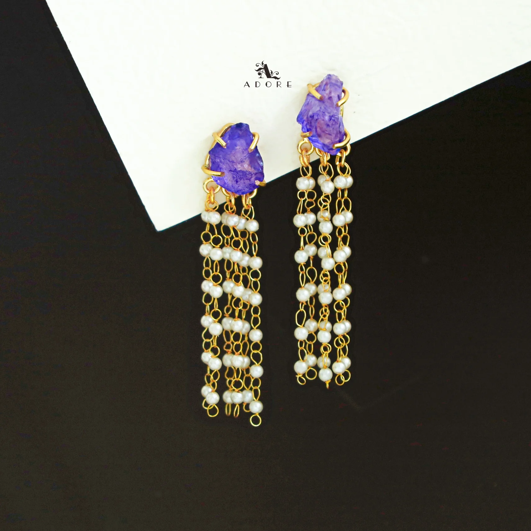 Raw Stone Tassel Pearl Earring - Image 23