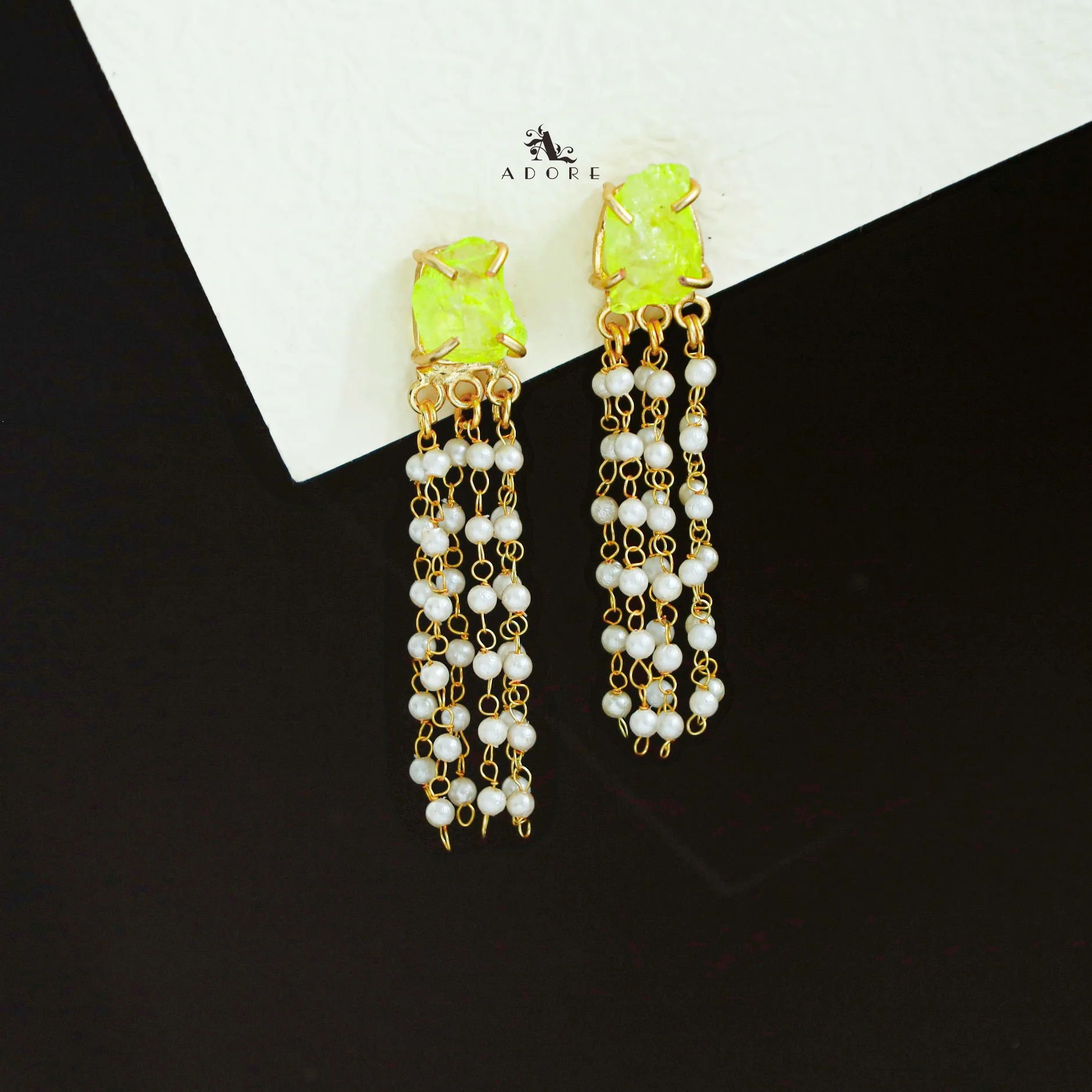 Raw Stone Tassel Pearl Earring - Image 24