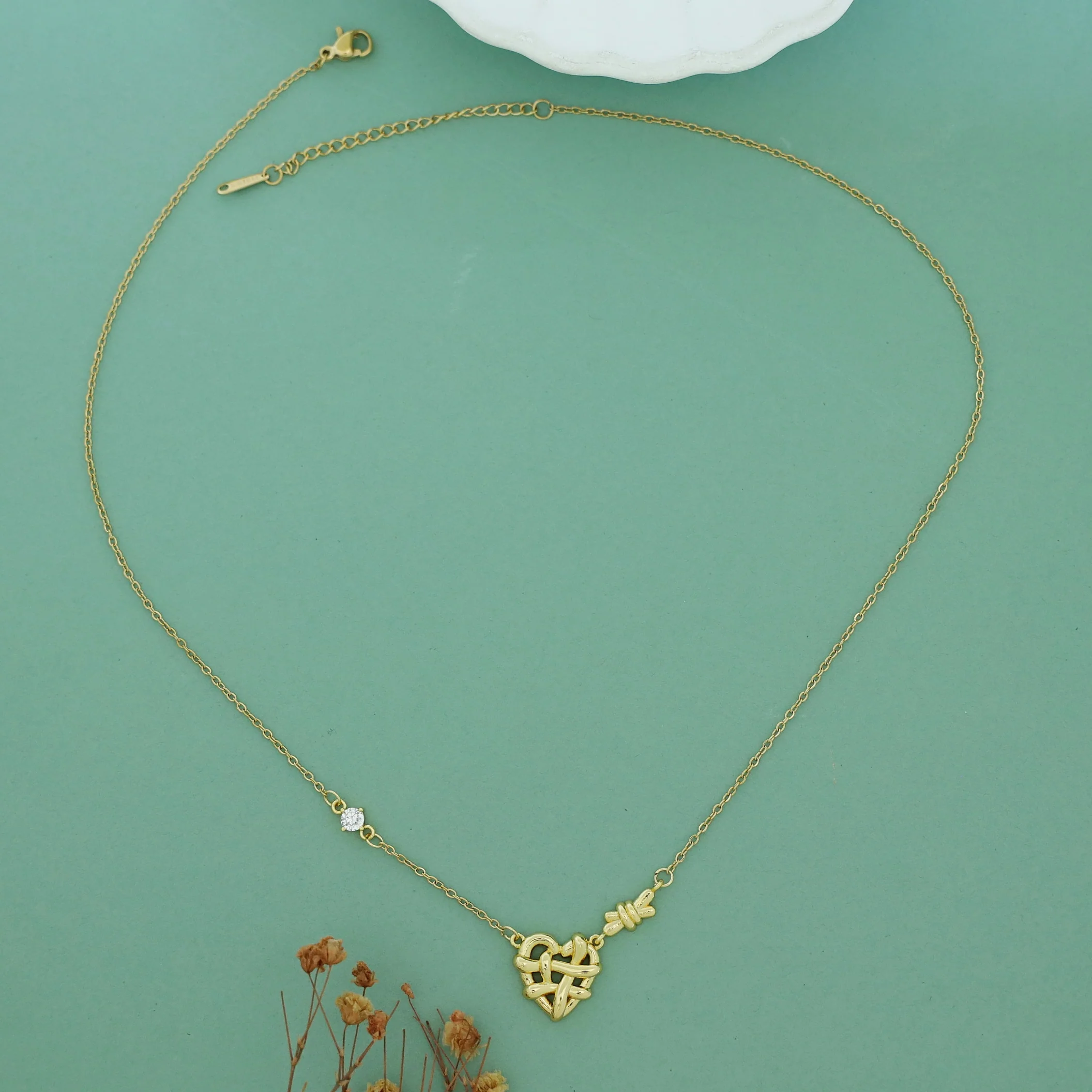 Raya Golden Heart Knot Neckpiece - Image 4