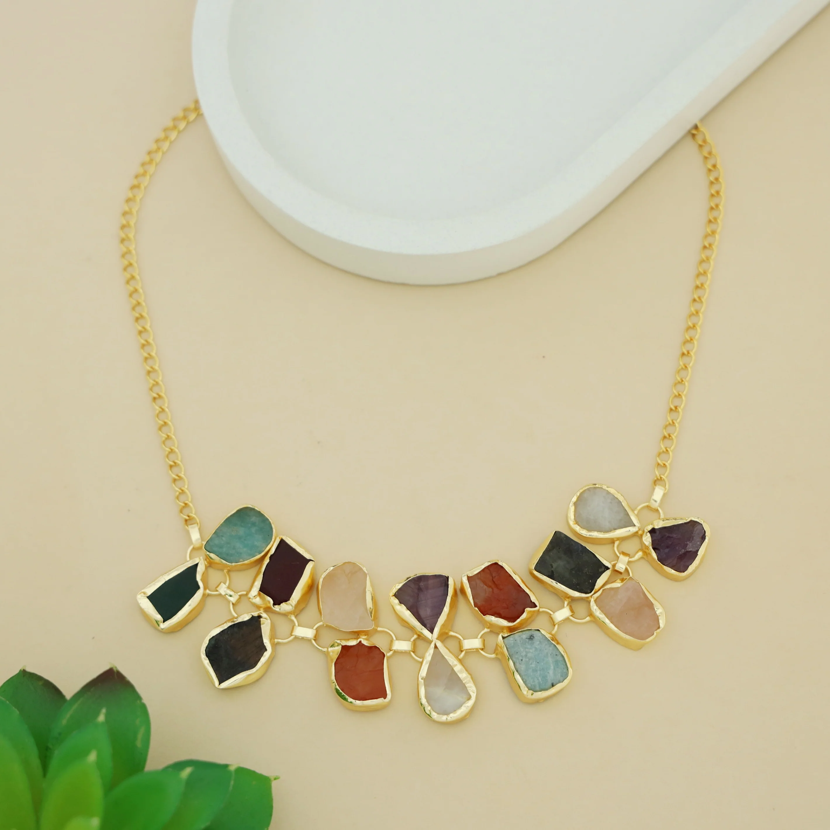 Aura multicolour Raw Stone Choker - Image 2