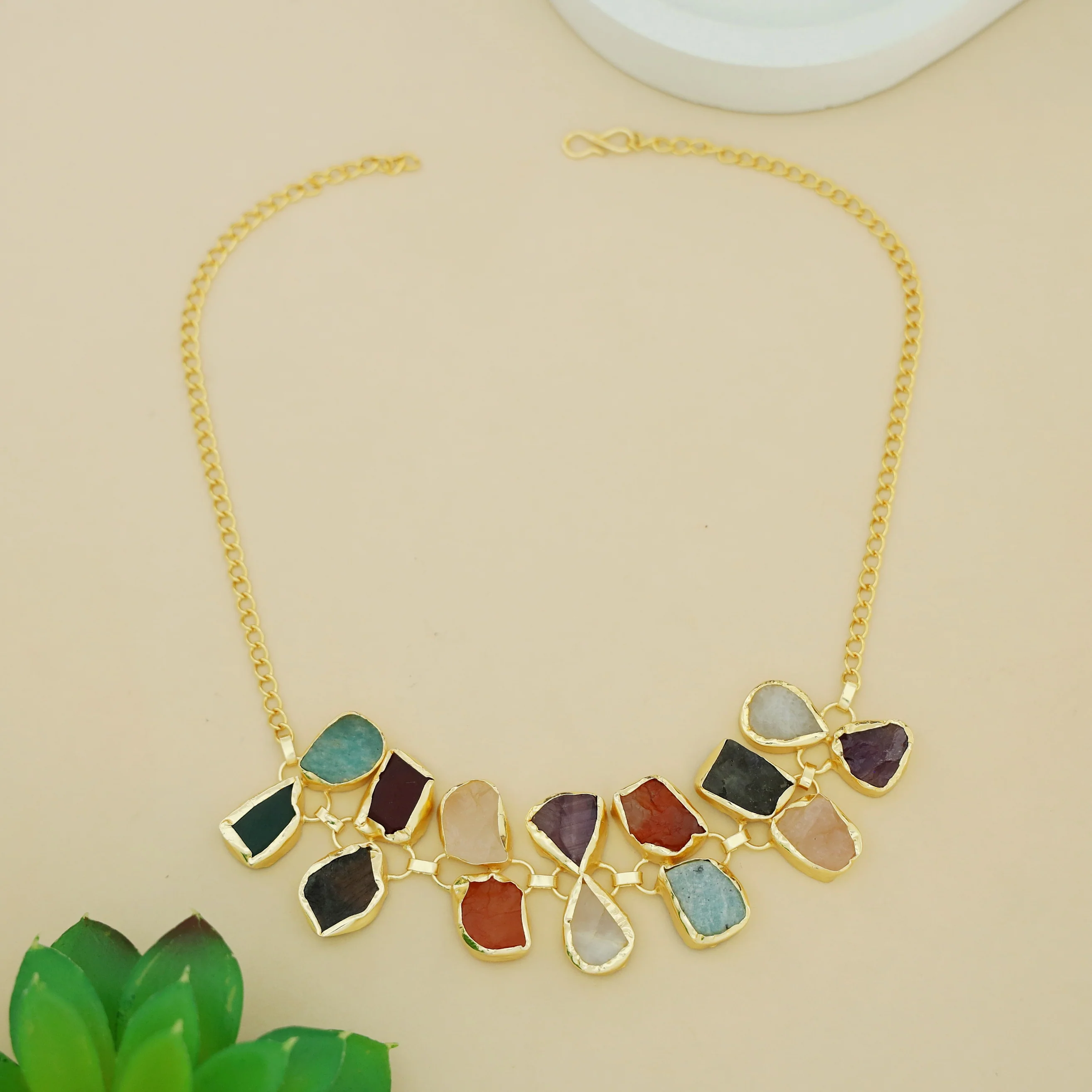 Aura multicolour Raw Stone Choker - Image 4