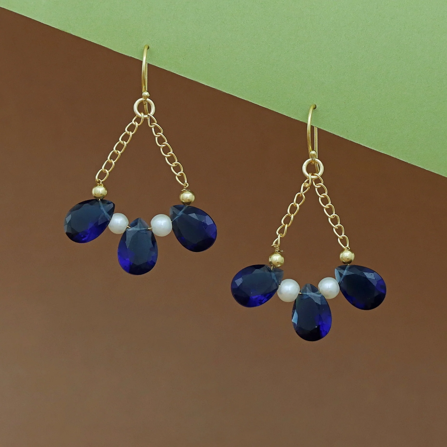 Renaxa Golden Glossy Pearl Chainy Drop - Image 2