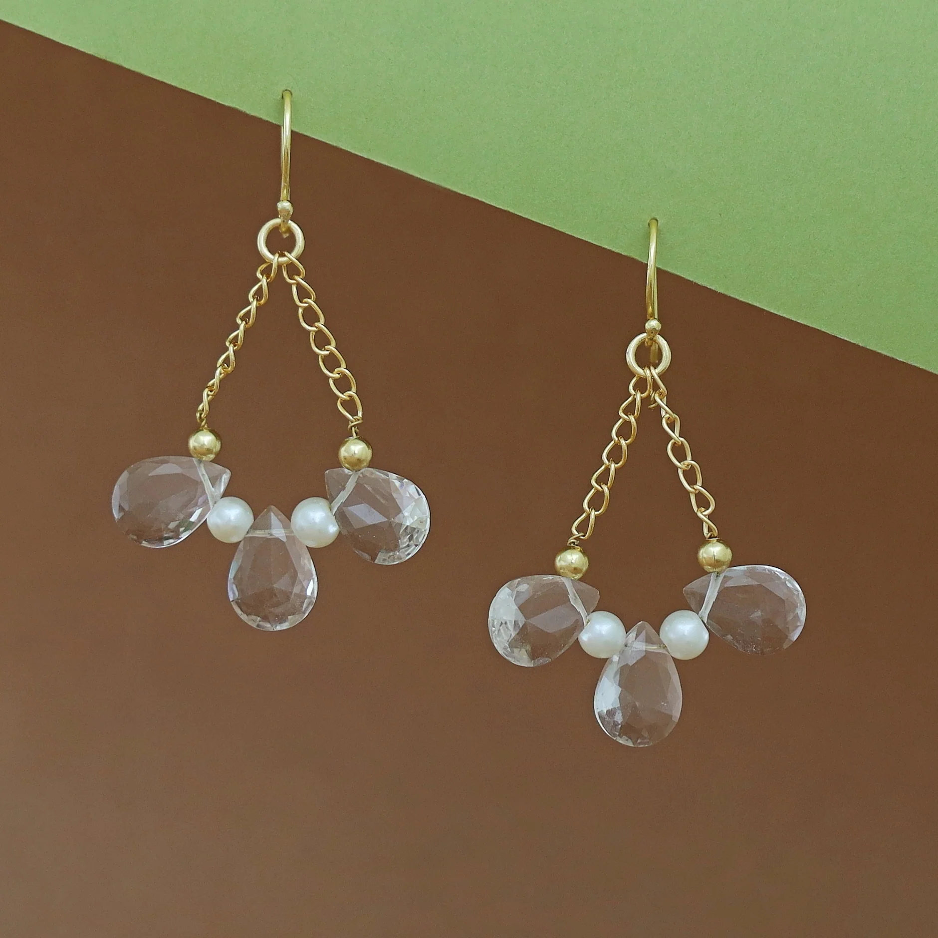 Renaxa Golden Glossy Pearl Chainy Drop - Image 5