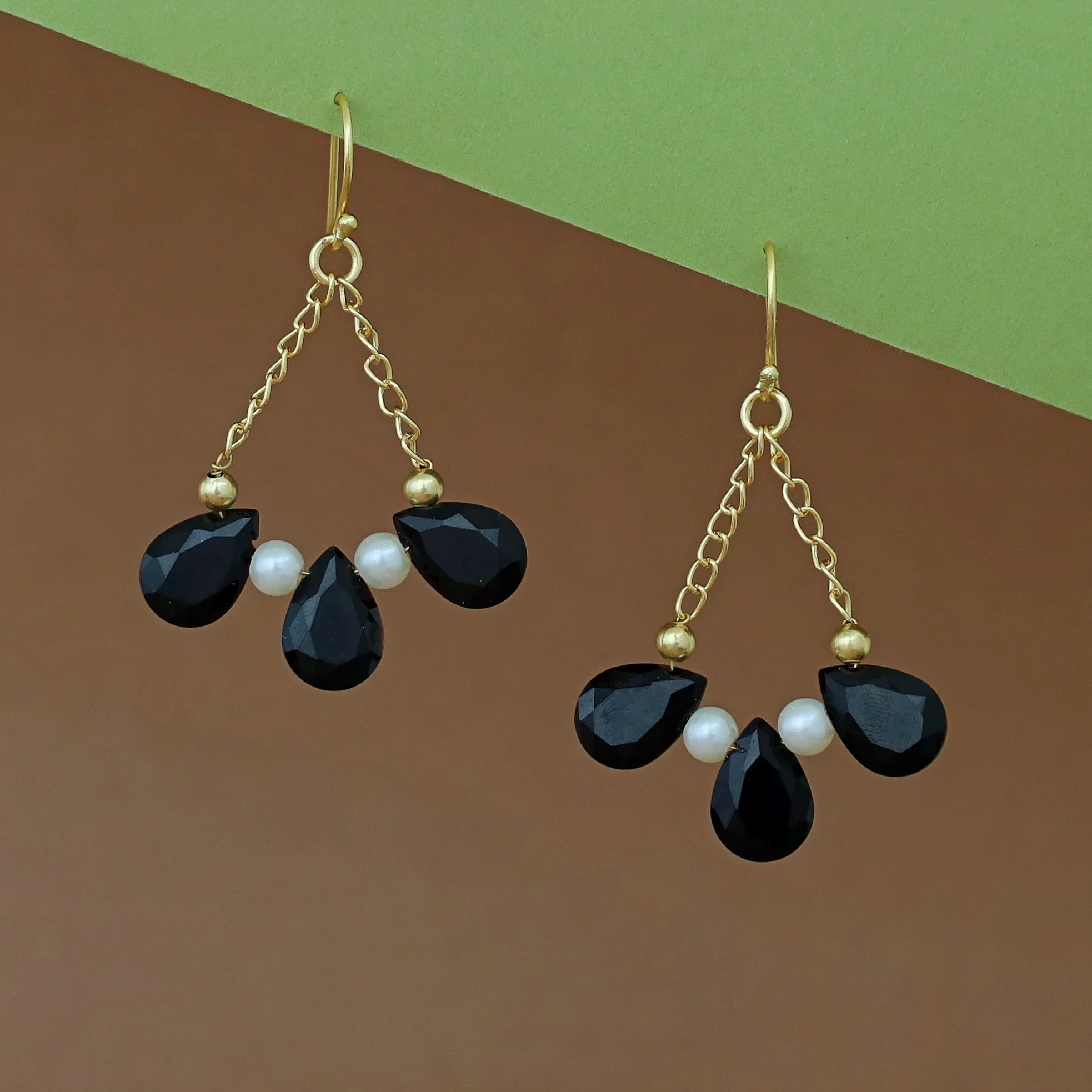 Renaxa Golden Glossy Pearl Chainy Drop - Image 7