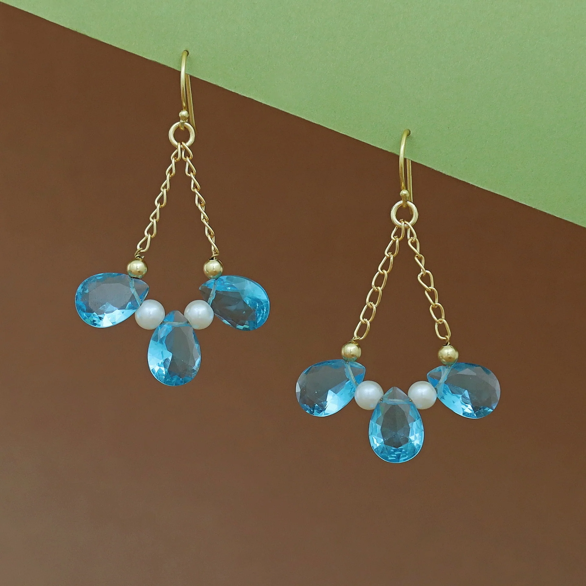 Renaxa Golden Glossy Pearl Chainy Drop - Image 8