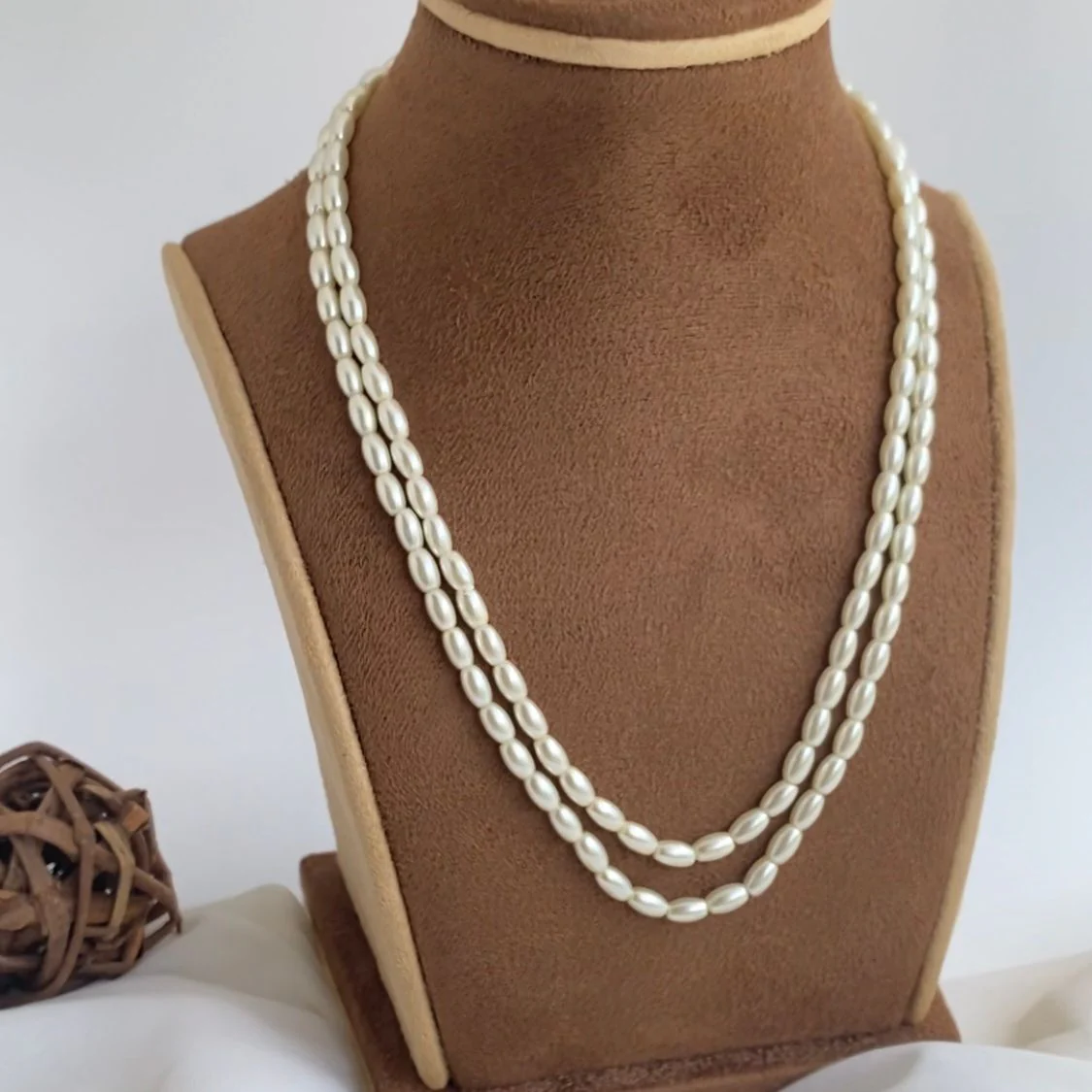 Rice Pearl 2 Layer Neckpiece - Image 2