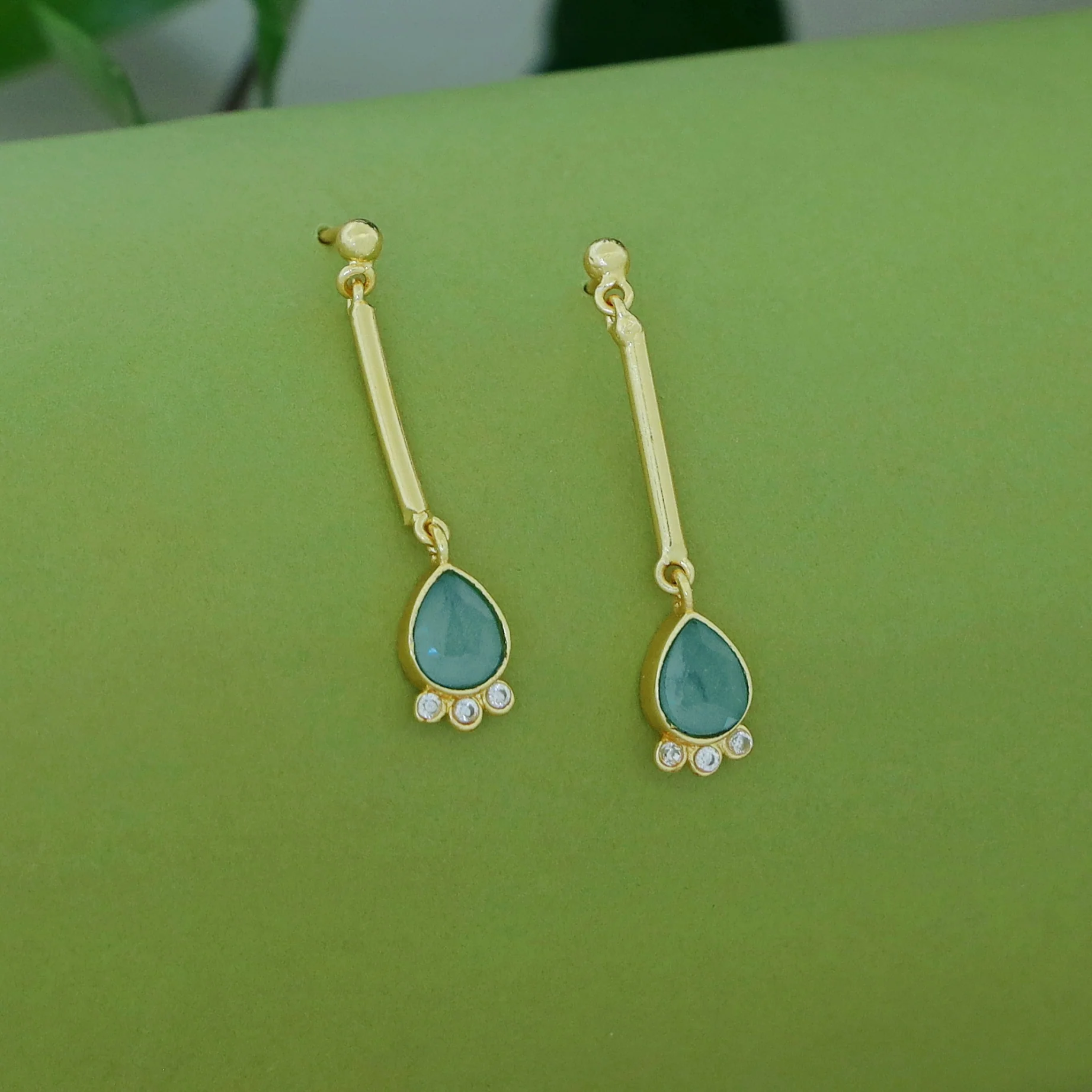 Riddhima Golden Stick Glossy Drop Earring - Image 2