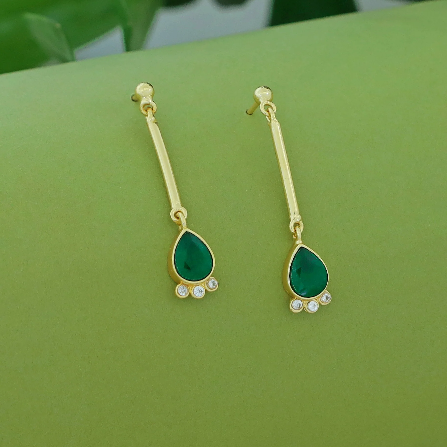 Riddhima Golden Stick Glossy Drop Earring - Image 5