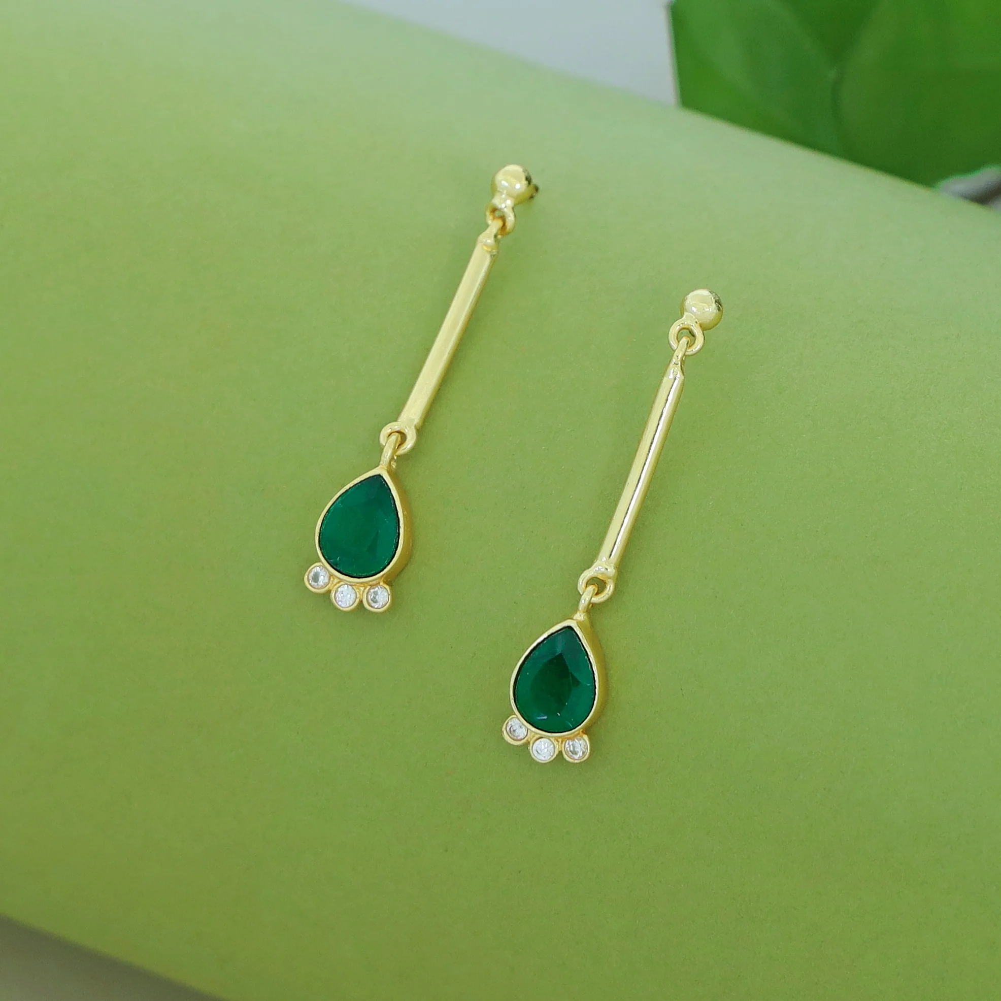 Riddhima Golden Stick Glossy Drop Earring - Image 6