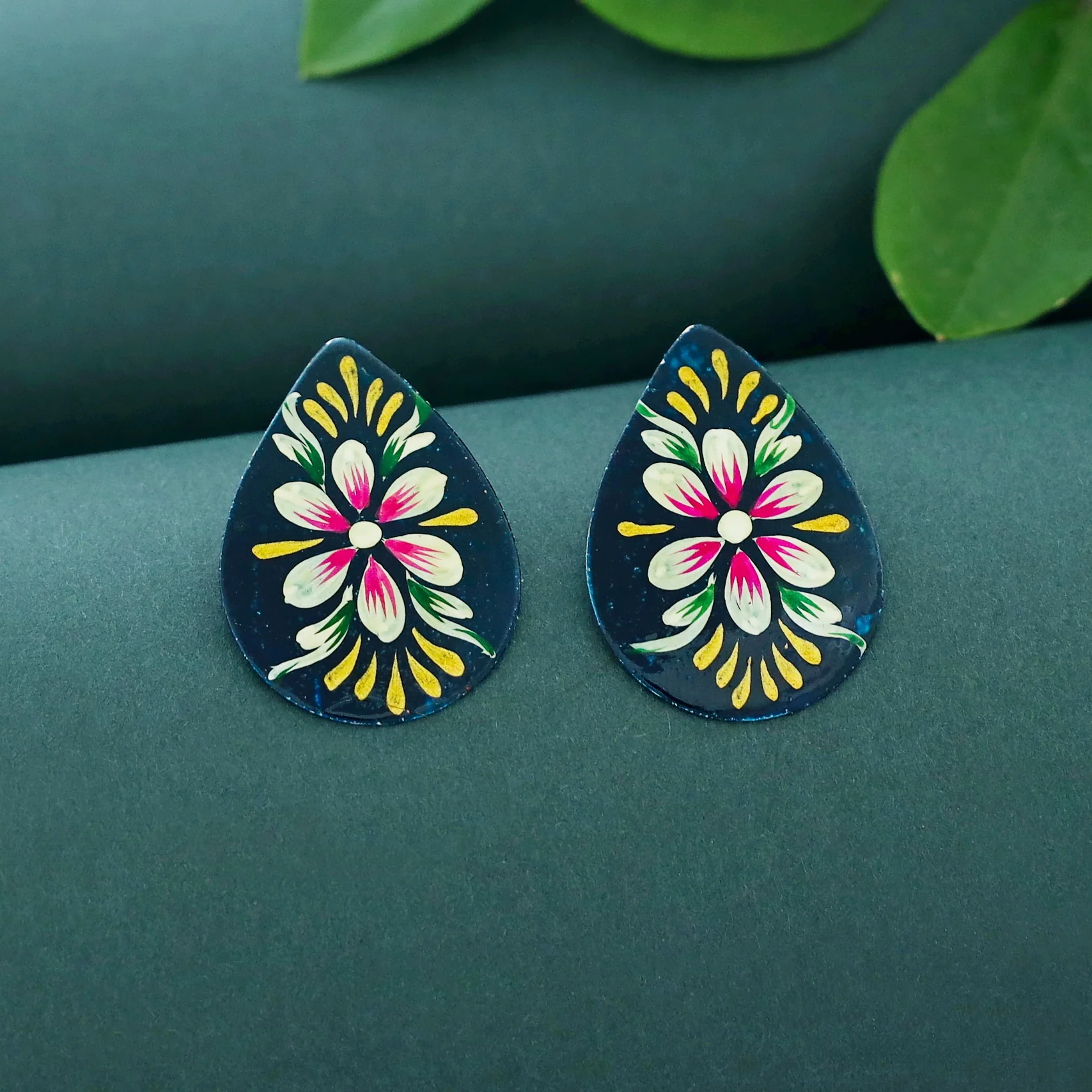 Romy Drop Hand Painted Earring - Image 3
