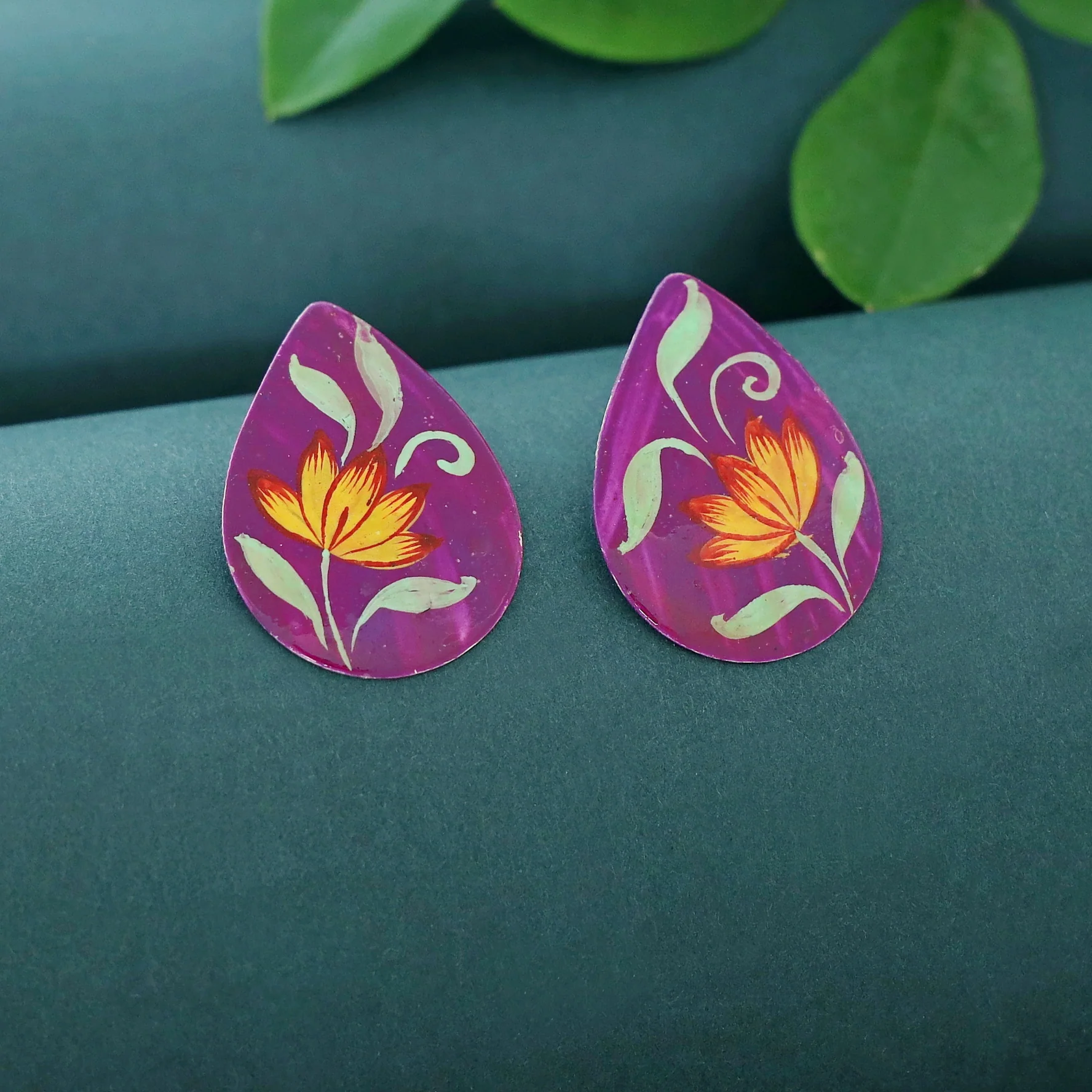 Romy Drop Hand Painted Earring - Image 4