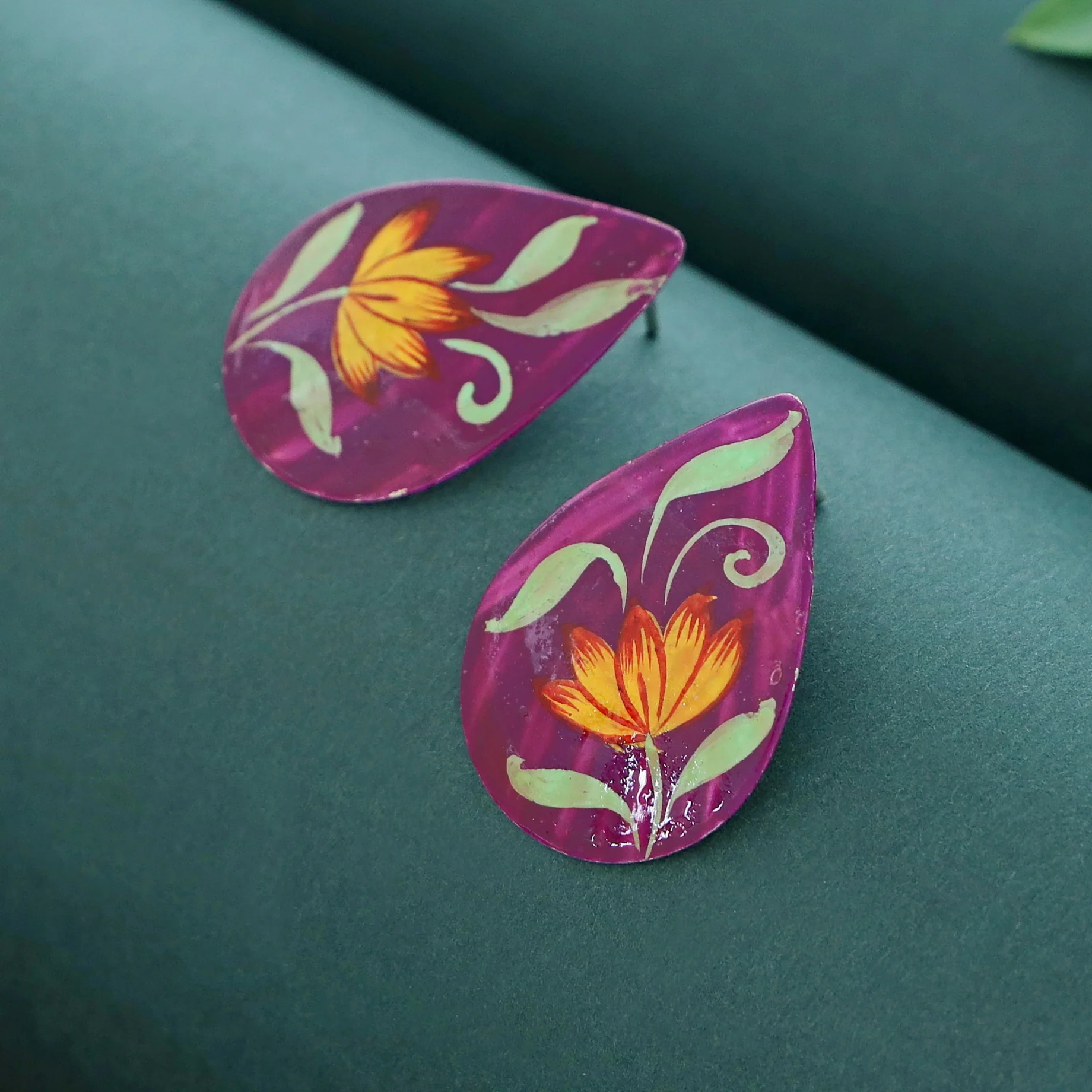 Romy Drop Hand Painted Earring - Image 5
