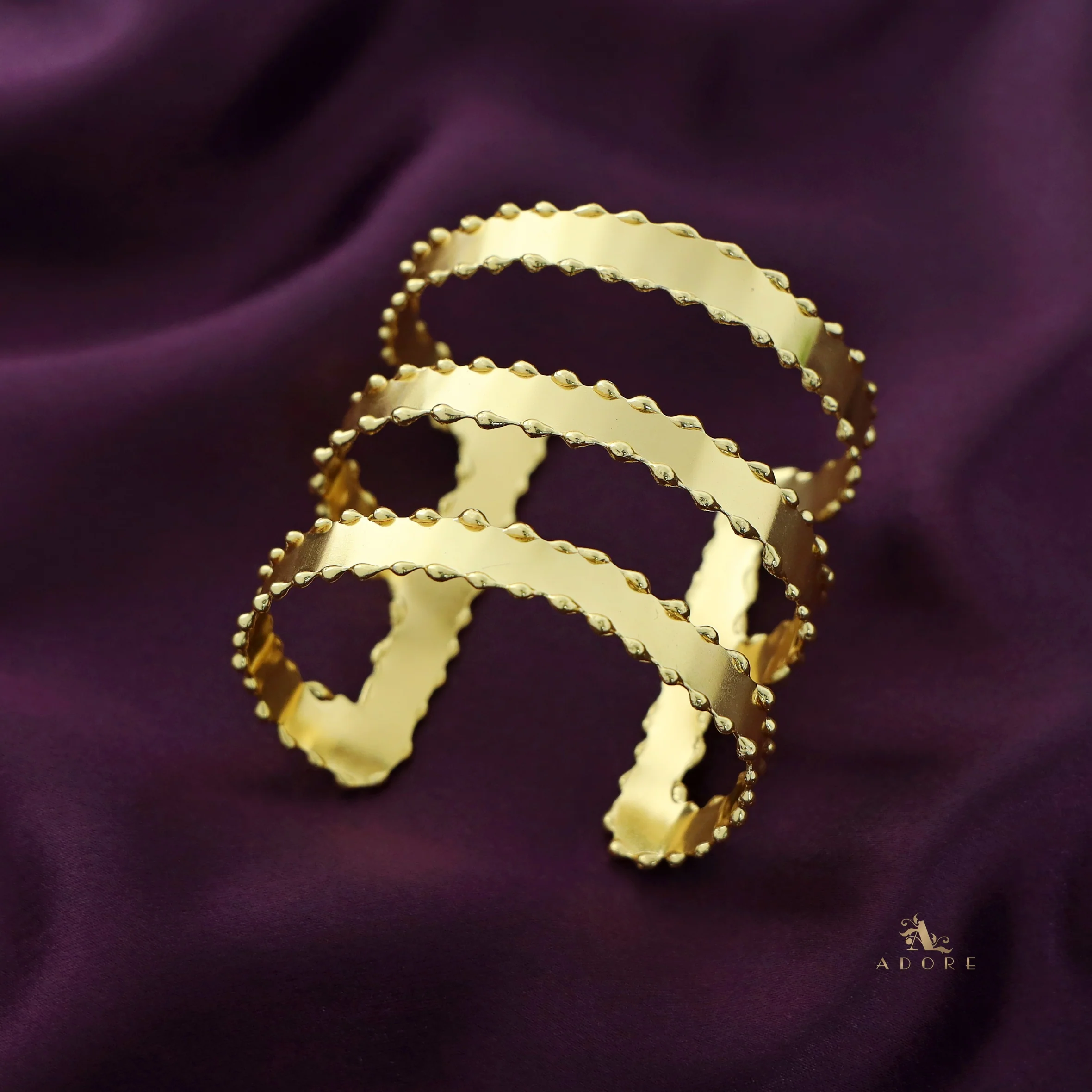 Rora 3 Layer Golden Plated Bangle - Image 3