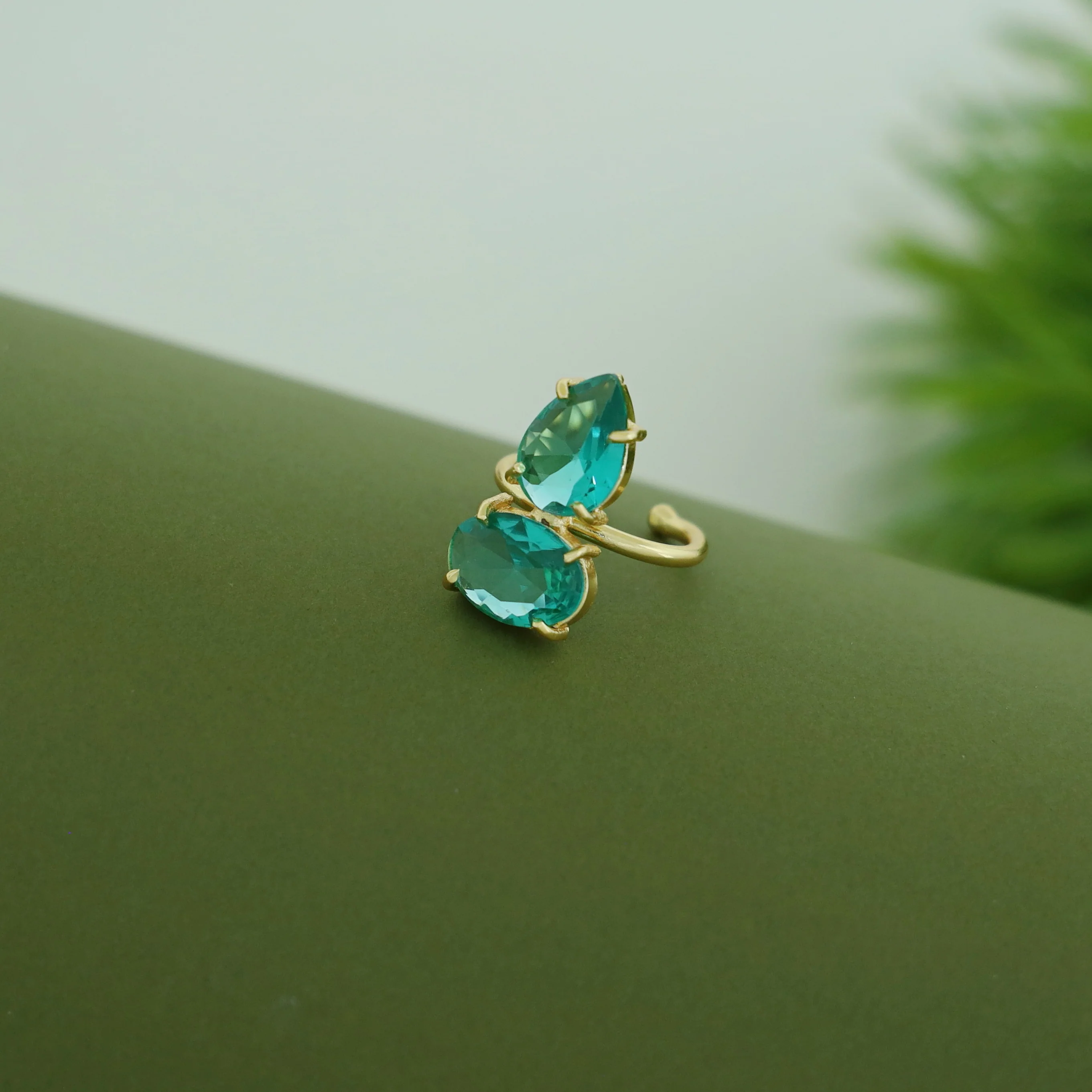 Rory Claw Oval Drop Glossy Stone Ring - Image 11