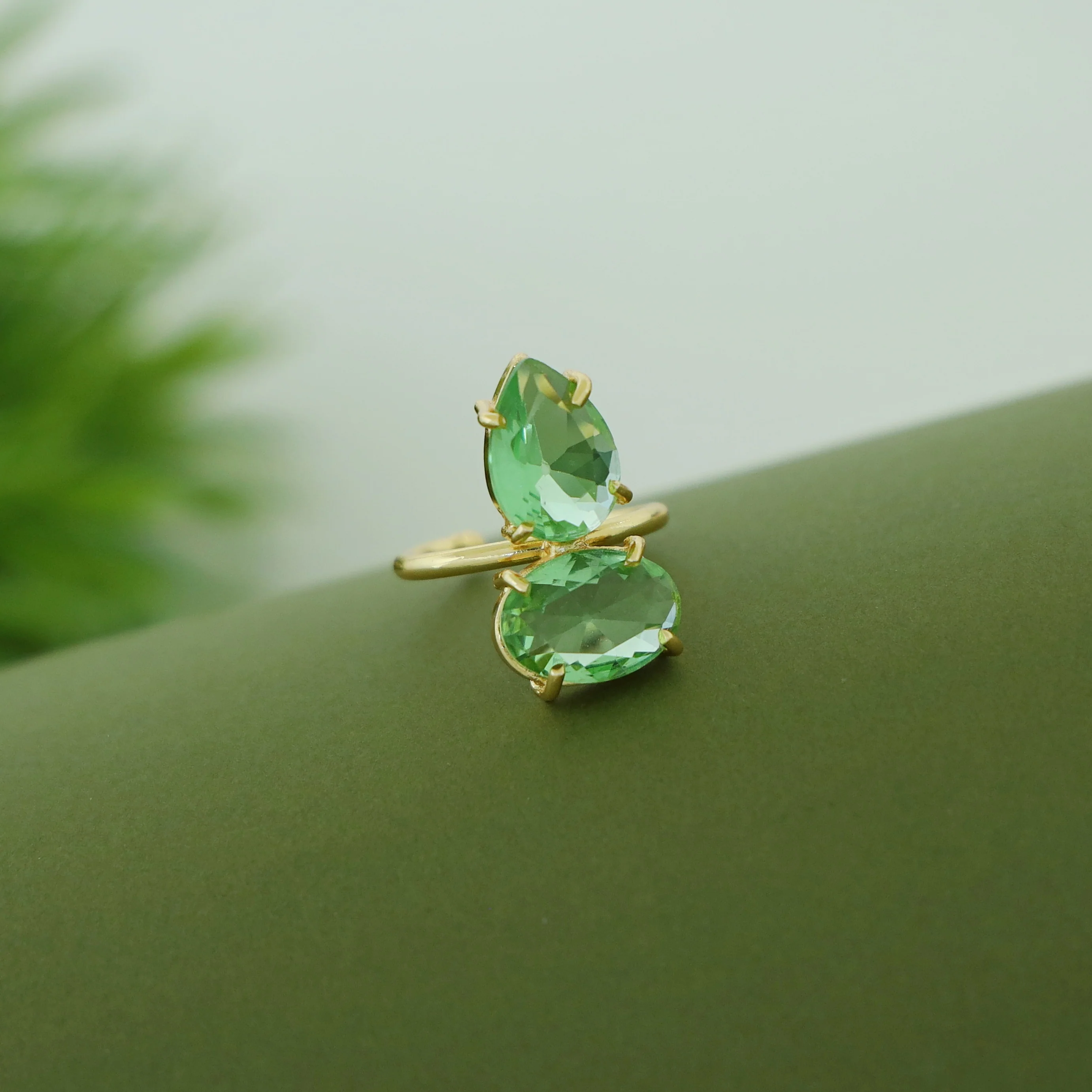 Rory Claw Oval Drop Glossy Stone Ring - Image 12