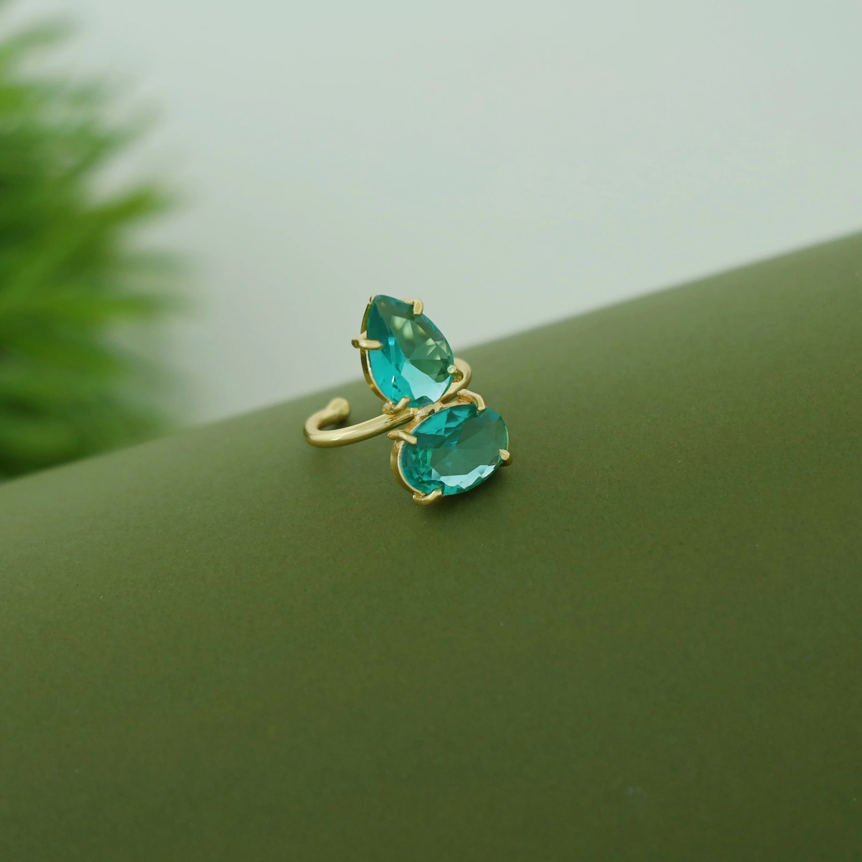 Rory Claw Oval Drop Glossy Stone Ring - Image 13