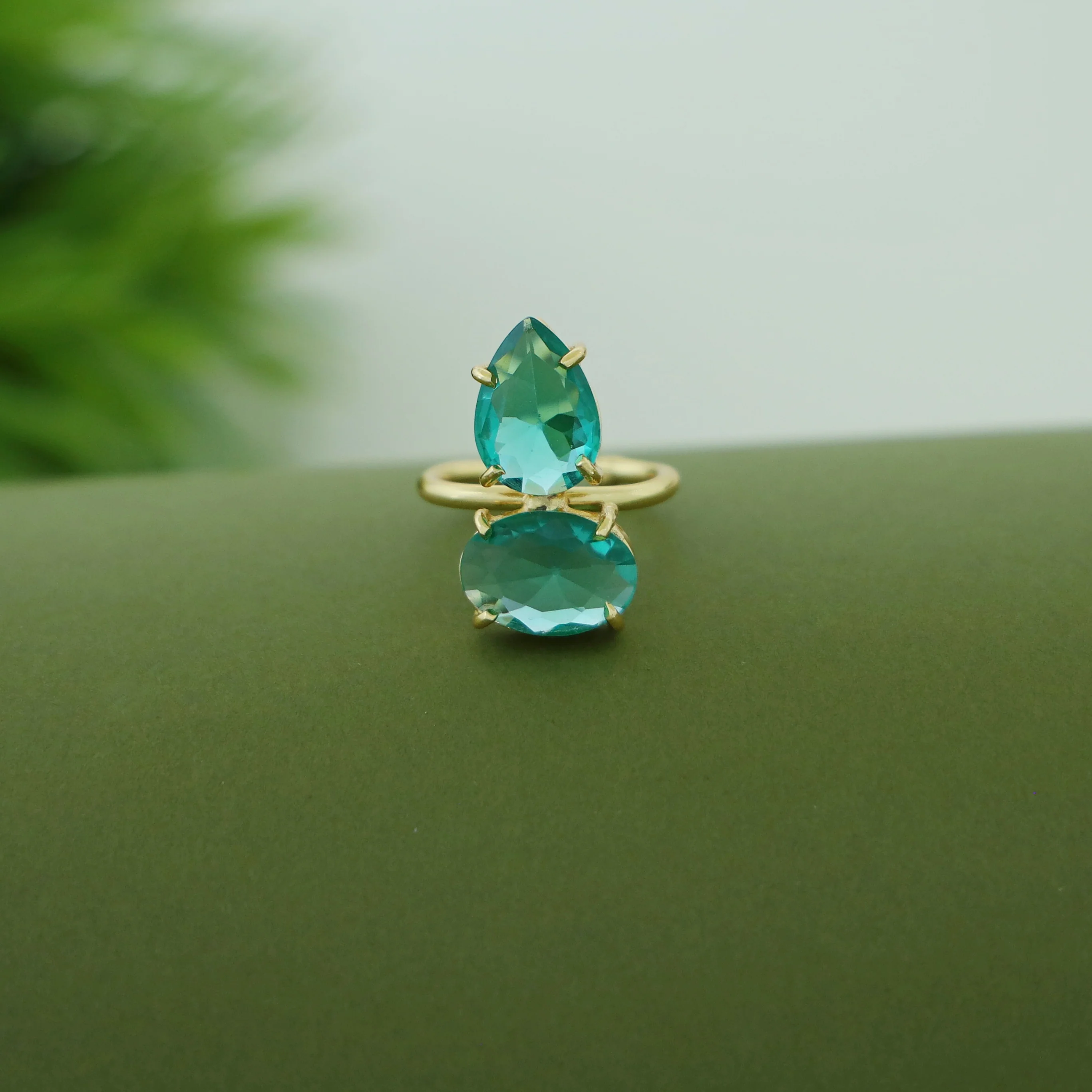 Rory Claw Oval Drop Glossy Stone Ring - Image 14